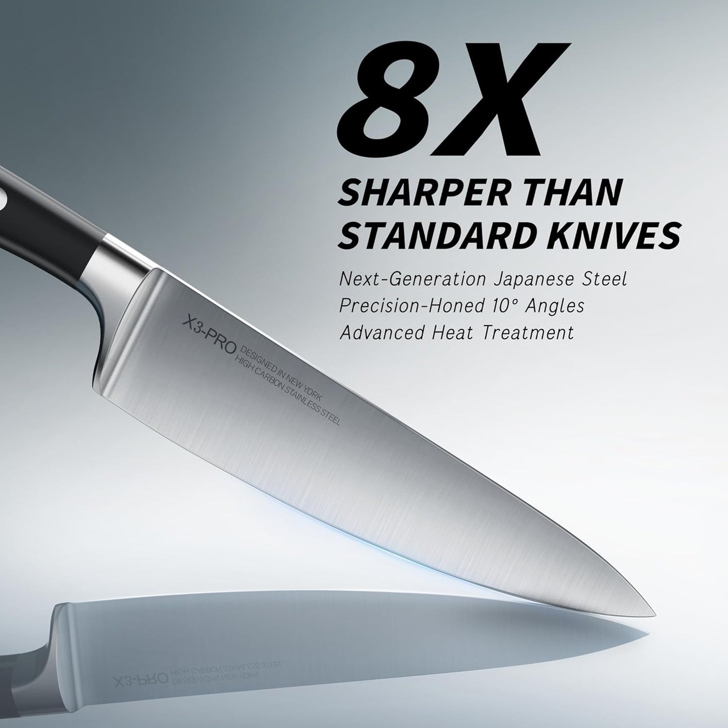 Premium Knife Set 15 Pcs Quality Kitchen Knife Set with Block, Japanese High Carbon Stainless Steel Razor Sharp Knife Block Set, Acacia Wood Block Knife Set with Ergonomic Full-tang Handle