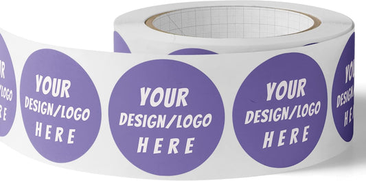 150 Custom Circle/Square BOPP Roll Labels- Personalized Stickers for Business Logo, Party, Wedding Favor, Baby Shower-Any Design Text + Image, Matte/Gloss Finish (3 Inch Square)