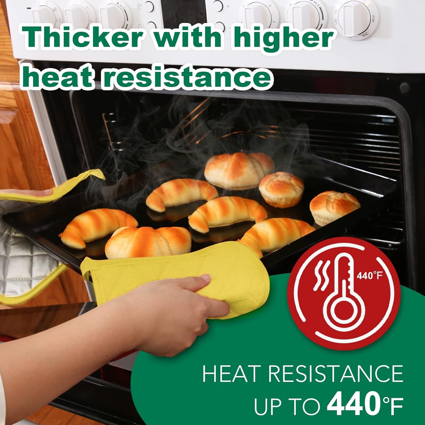 Joyhalo 6 Pack Pot Holders for Kitchen,Cotton Oven Holder with Great Heat Resistance,Non Slip Hot Pads for Kitchen Clearance,Yellow