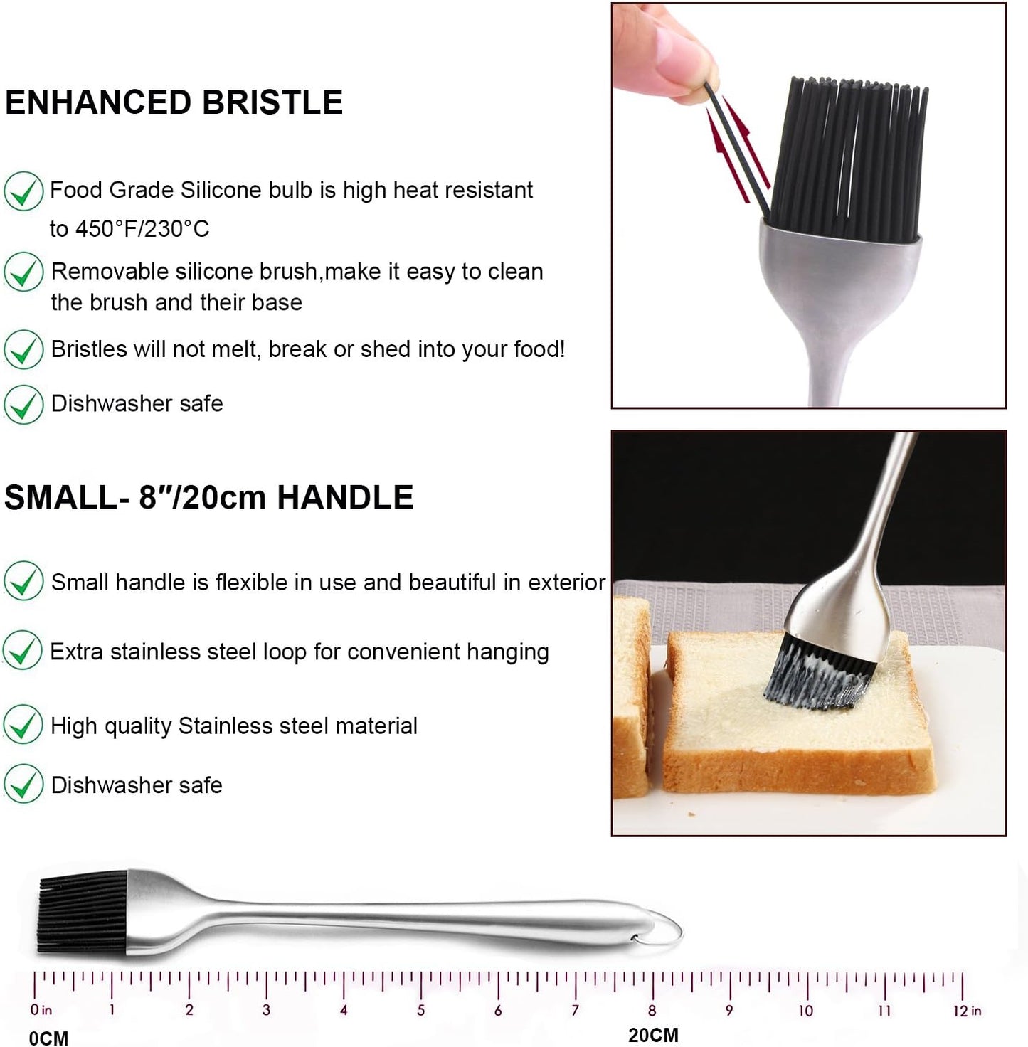 Stainless Steel Turkey Baster & Barbecue Basting Brush With 2 Flavor Injector Needles - Food Grade Syringe Baster For Cooking & Basting - Ideal For Butter Dripping, Roasting Juices For Poultry (Black)