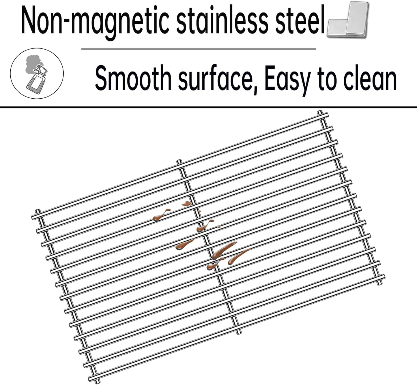 Kalomo Grill Grates Grill Heat Plates Shield Grill Replacement Parts for BBQ Uniflame Grill GBC1030W, GBC1030WRS, GBC1030WRS-C, GBC1134W, GBC1134WRS, Stainless Steel Cooking Grids Accessories