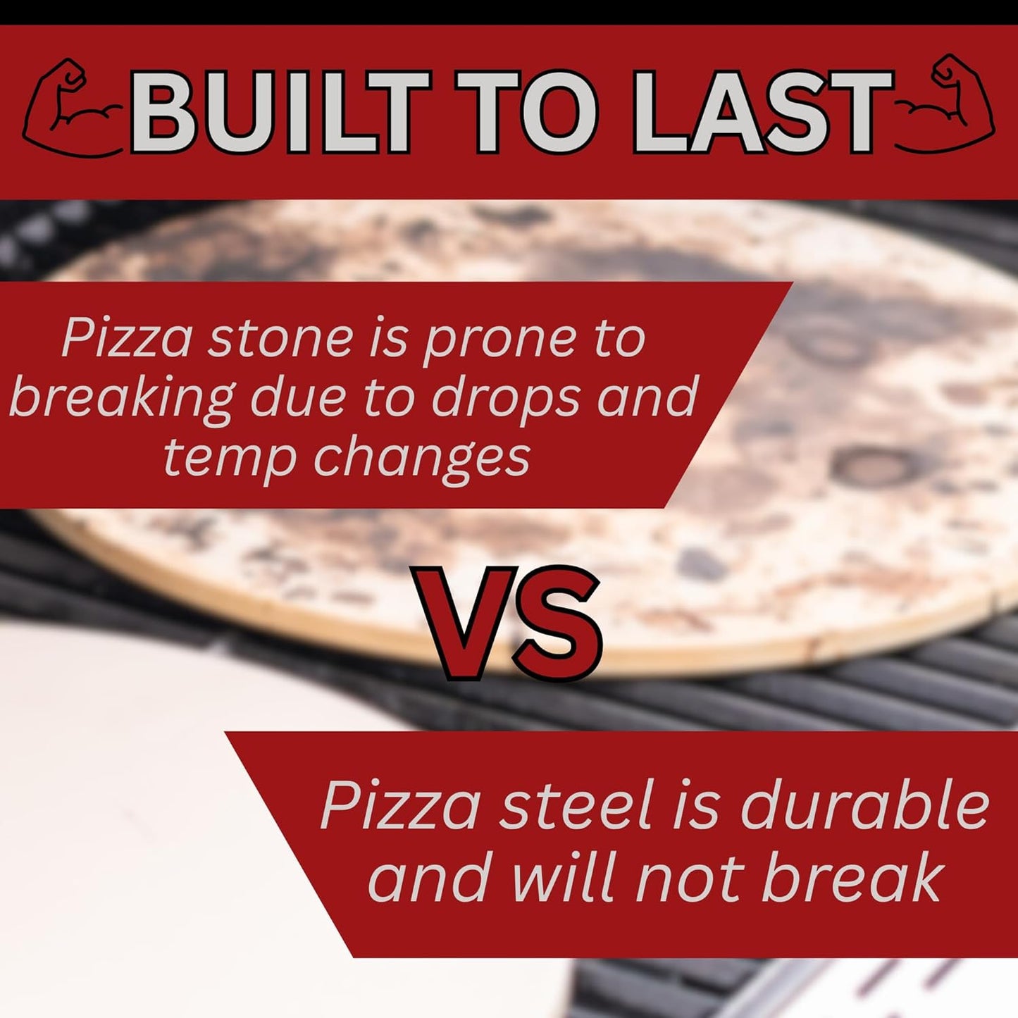16" by 16" Pizza Steel (3/16" Standard Thickness) - Multipurpose Cooking Steel for Ovens & Grills - Made in the USA
