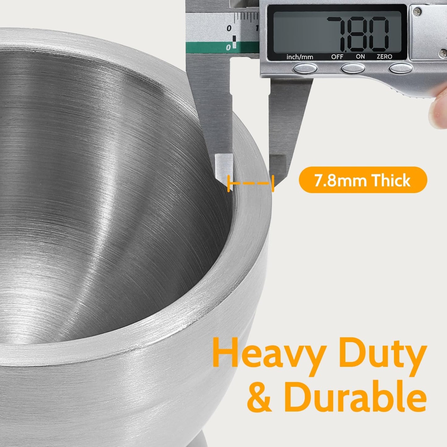 Mortar and Pestle, Sopito 18/8 Stainless Steel Spice Grinder Pill Crusher with Lid for Crushing Grinding Ergonomic Design with Anti Slip Base and Comfy Grip