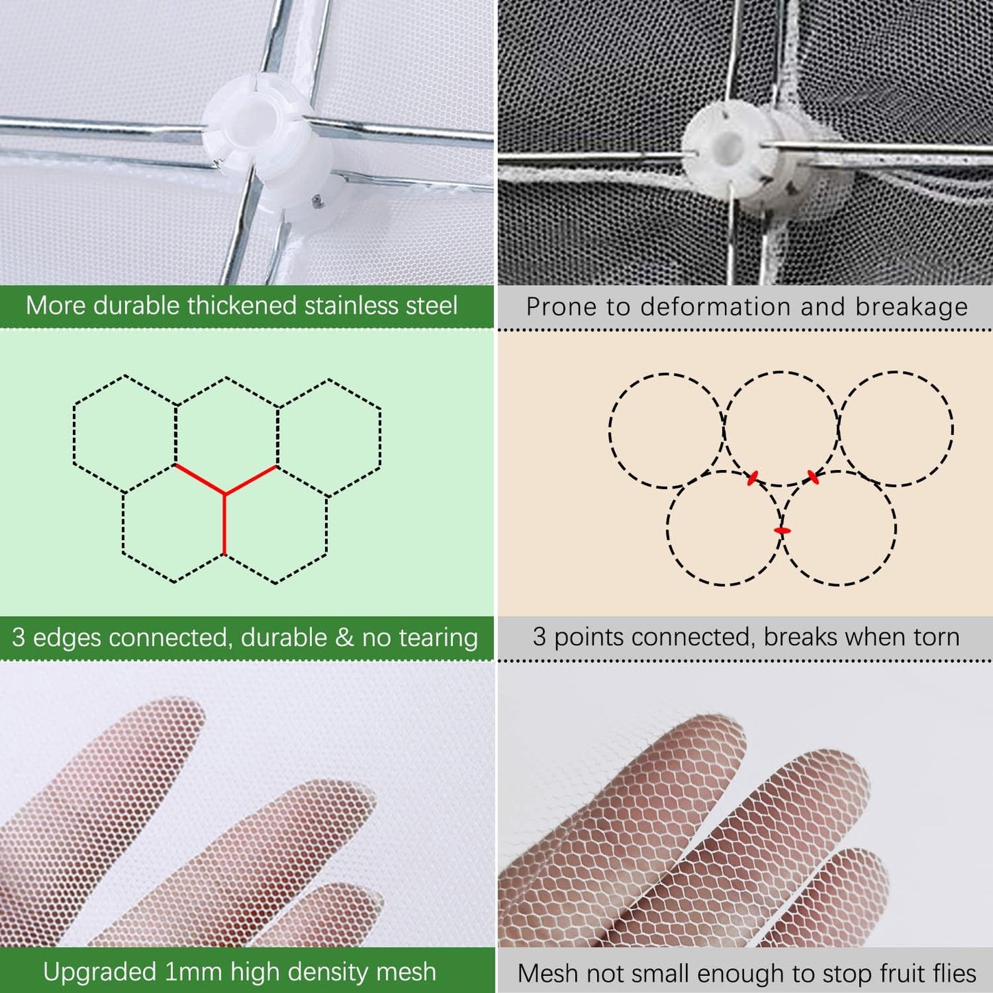 Mesh Food Covers for Outdoors - 7 Pack Upgraded 1 Extra Large 40x24 in & 6 Large 17x17 in Outdoor Party Food Cover Tent Collapsible Picnic Nets Umbrella Screen Pop Up Food Dome for Outside (White)