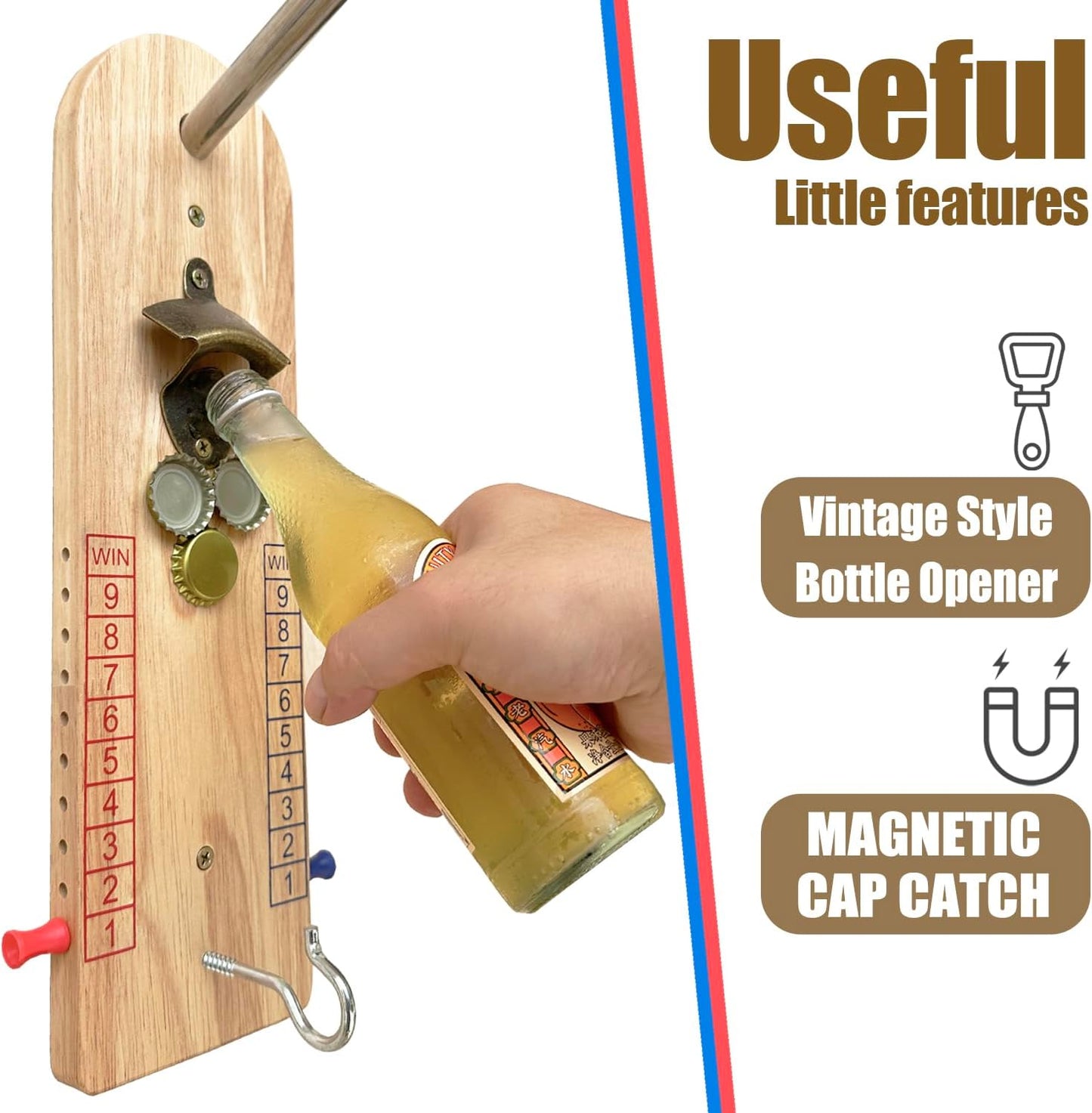 Hook and Ring Toss Game Bottle Opener Ring Toss Game for Indoor Outdoor Party Man