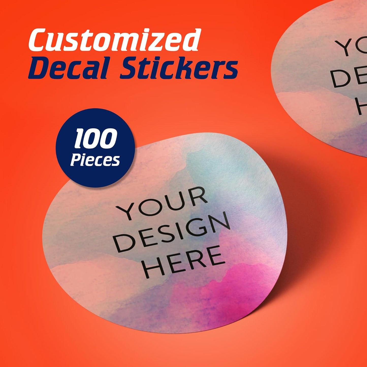 100 Custom Vinyl Stickers - Upload Your own Image, Text, Design, Logo - Personalized Logo Labels for Handmade, Packaging, Bottle, Jars, Candle, Brand Stickers (Rose, 1x1)