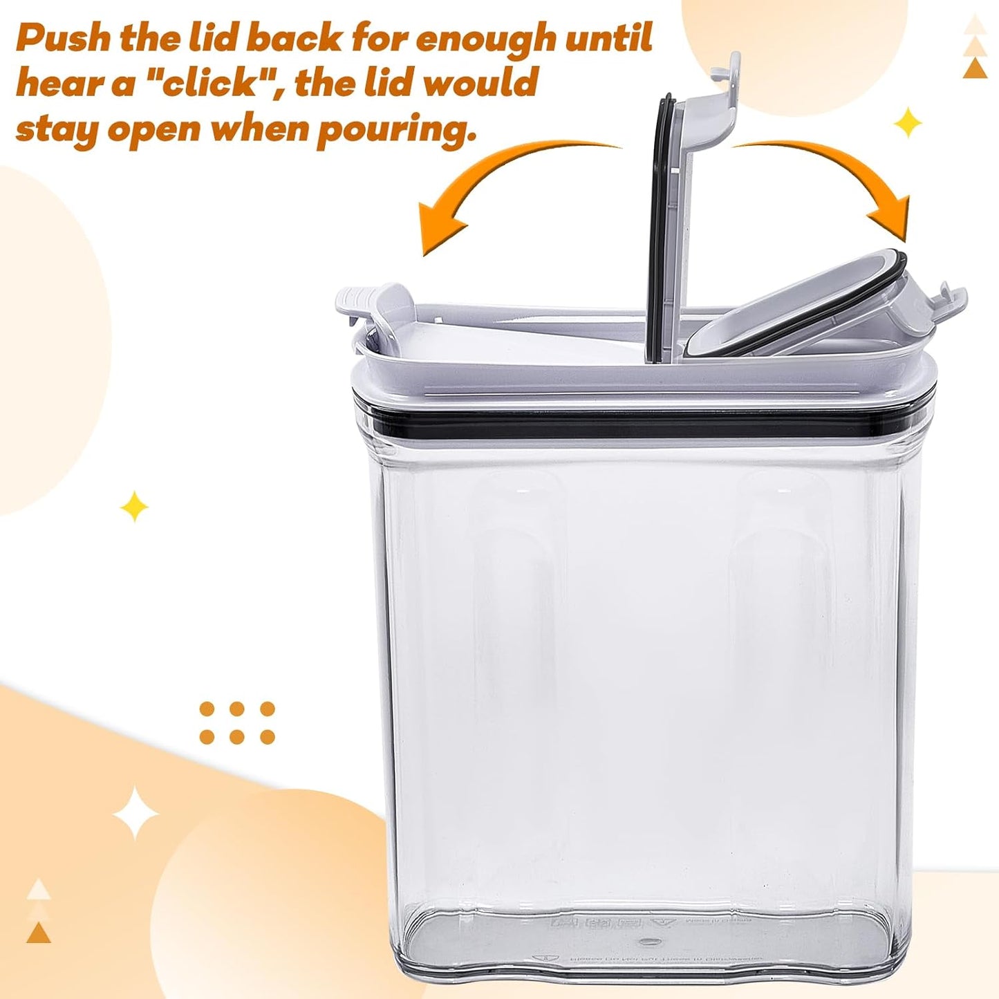 FreshKeeper Food Dispenser Set, Airtight Food Storage Container with Lid 1.5L,2PCS BPA-FREE Plastic Pantry Organization Canisters for Nuts Quinoa Coffee and More Dry Food in Kitchen