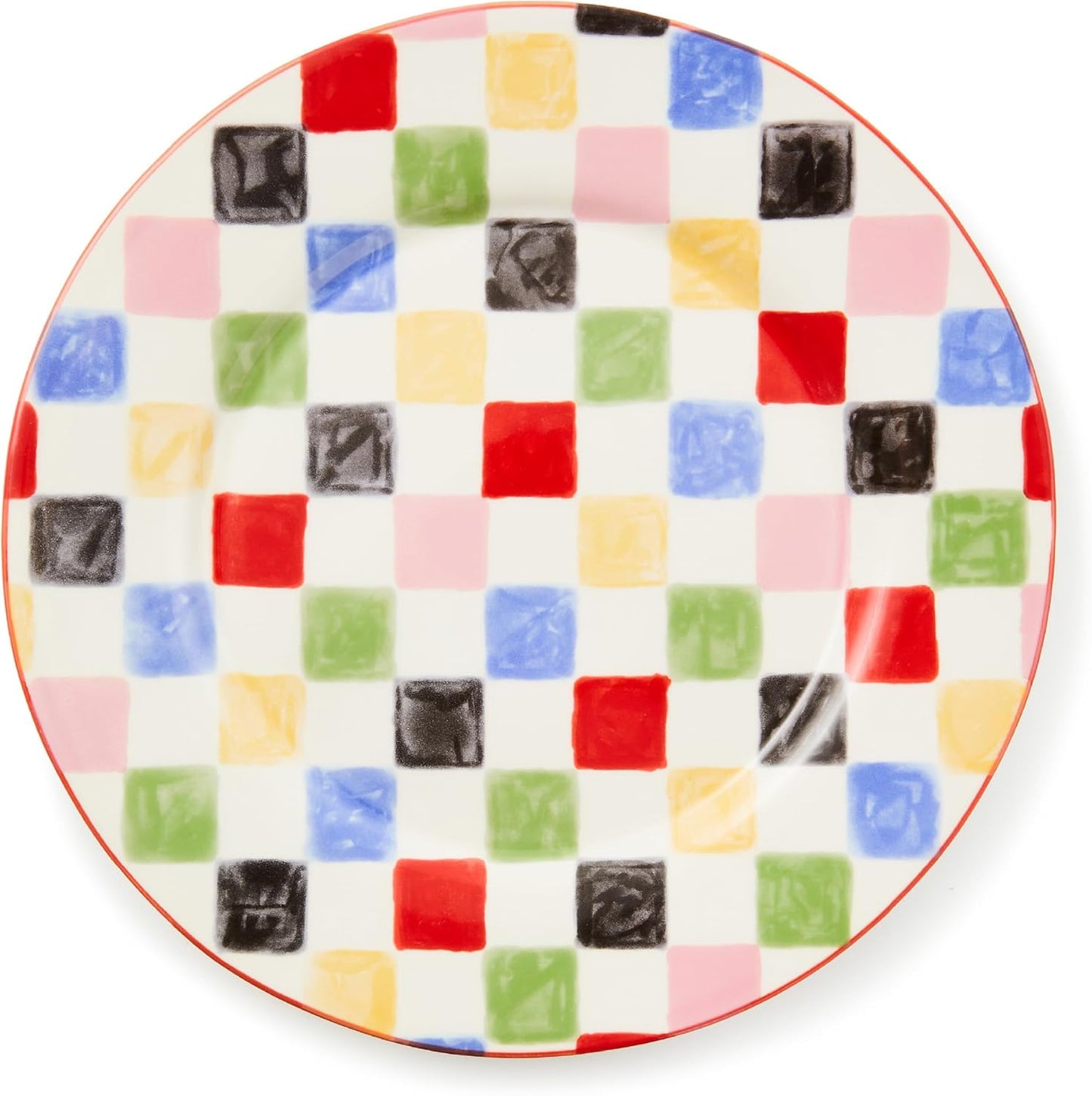 MACKENZIE-CHILDS Round Platter, Dishwasher-Safe and Microwave-Safe Stoneware Serving Platter, Multi Check