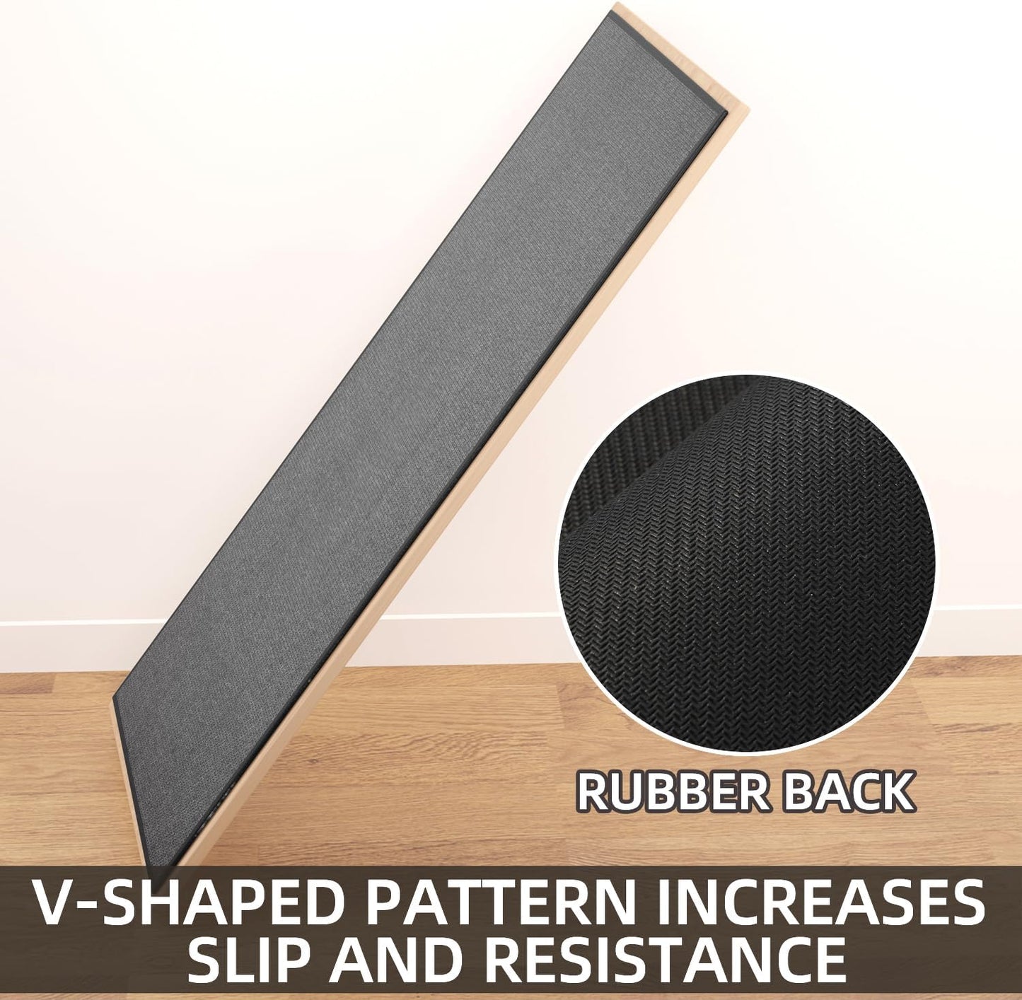 Kitchen Mat, Rubber Backing Cushioned Non Slip Kitchen Rugs for Floor, Absorbent Runner Comfort Standing Mat Rug Washable for Kitchen, Office, Home, 35.4"x71"(Black)