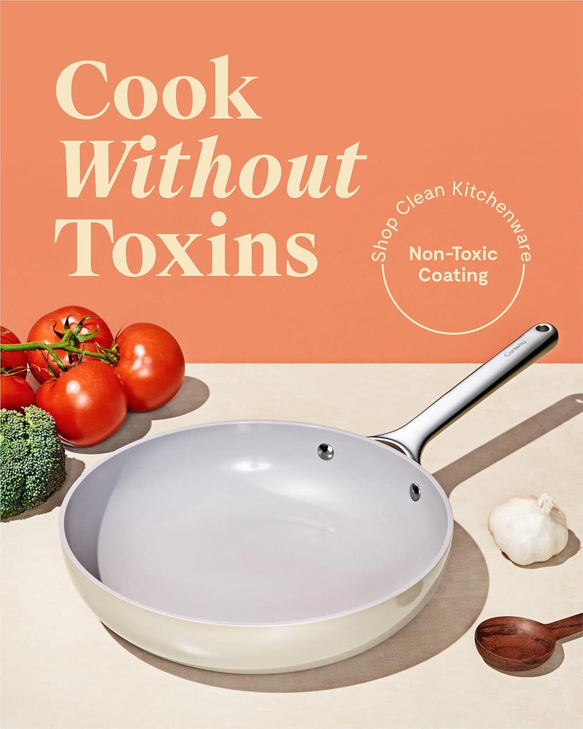 Caraway Nonstick Ceramic Frying Pan (2.7 qt, 10.5") - Non Toxic, PTFE & PFOA Free - Oven Safe & Compatible with All Stovetops (Gas, Electric & Induction) - Sage