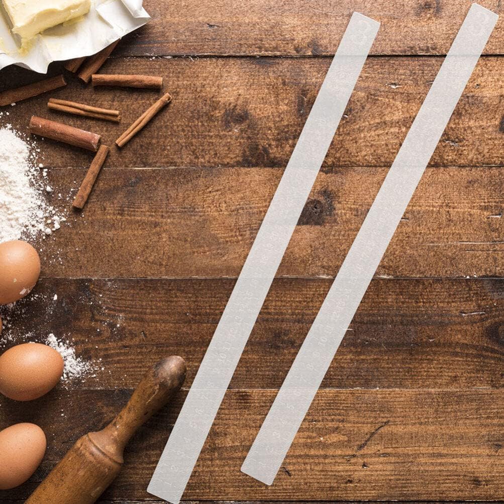 2 Pairs Rolling Strip Pin Rail Track Bar Leveler Leveling Device for Pastry Baking Cookies Transparent(3mm&5mm)