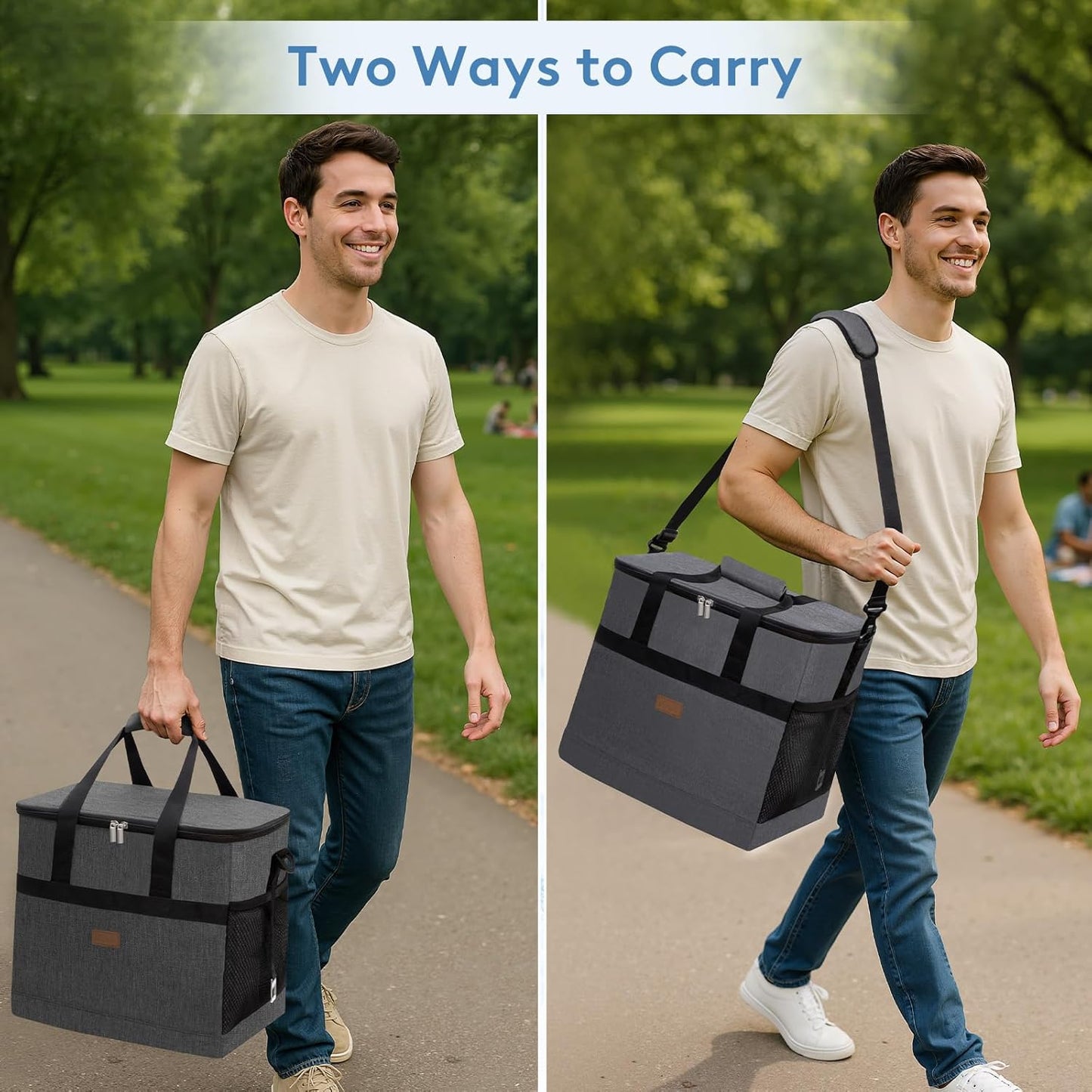 Lifewit Cooler Bag 30/50/60 Cans Collapsible and Insulated Large Lunch Bag Leakproof Soft Cooler Portable Tote for Camping/BBQ/Family Outdoor Activities