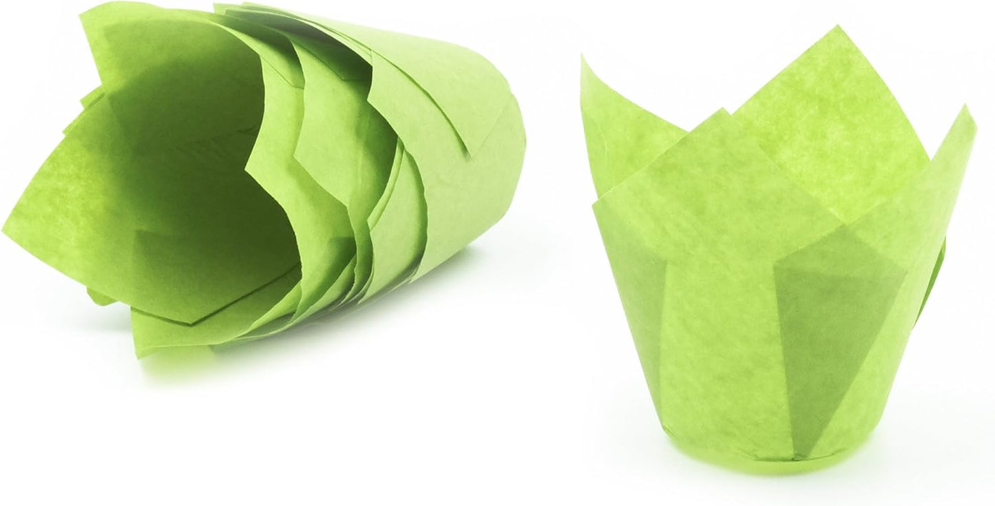 Green Mini Tulip Baking Cups, 250pcs