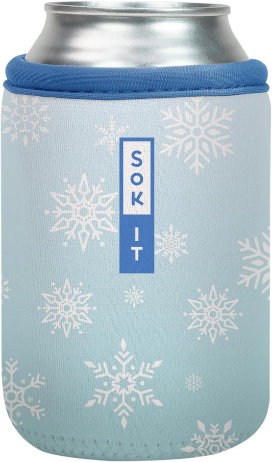 Sok It CanSok Sleeve for Beer & Soda Insulated Neoprene Cover (Let It Snow, 12oz Can Sleeve)
