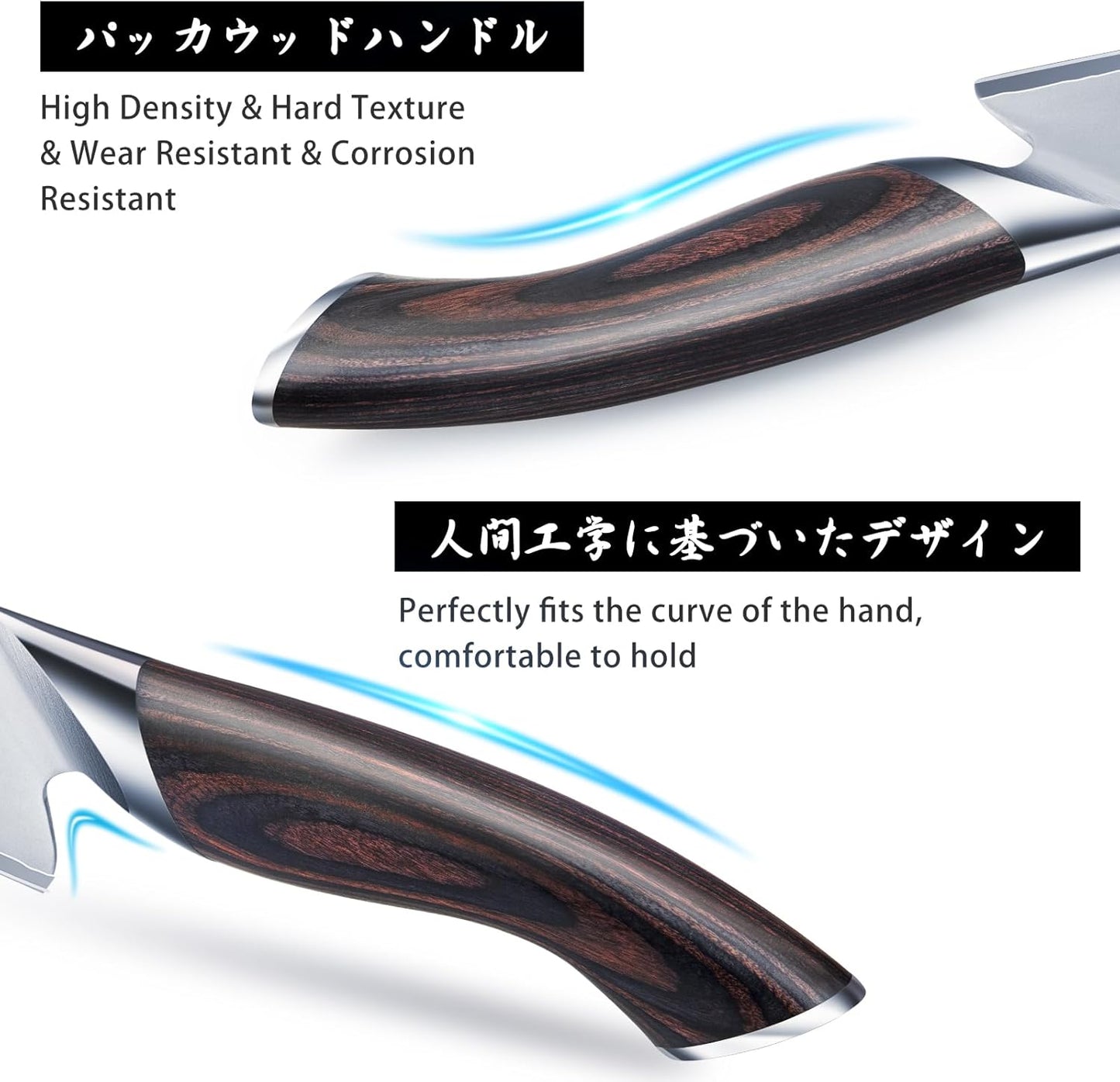 HOSHANHO 8-Piece Kitchen Knife Set, Japanese High Carbon Super Steel Knife Sets with Block, Professional Ultra Sharp Chef Knife Set with Scissors