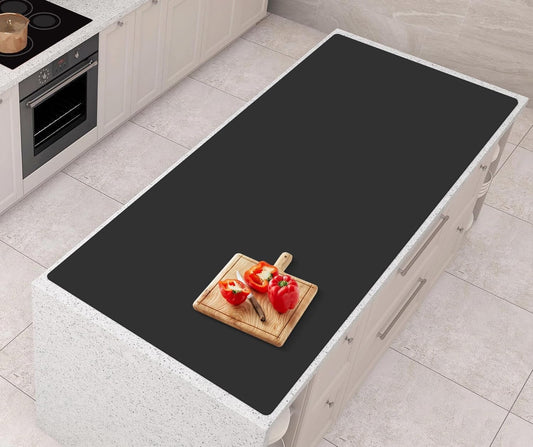 AECHY Silicone Mats for Kitchen Counter 47"x23.6"x0.08”, Largest Heat Resistant Mat Shipped Rolled Up Kitchen Island Silicone Countertop Protector Mat Nonslip Extra Large Counter Mat, Black