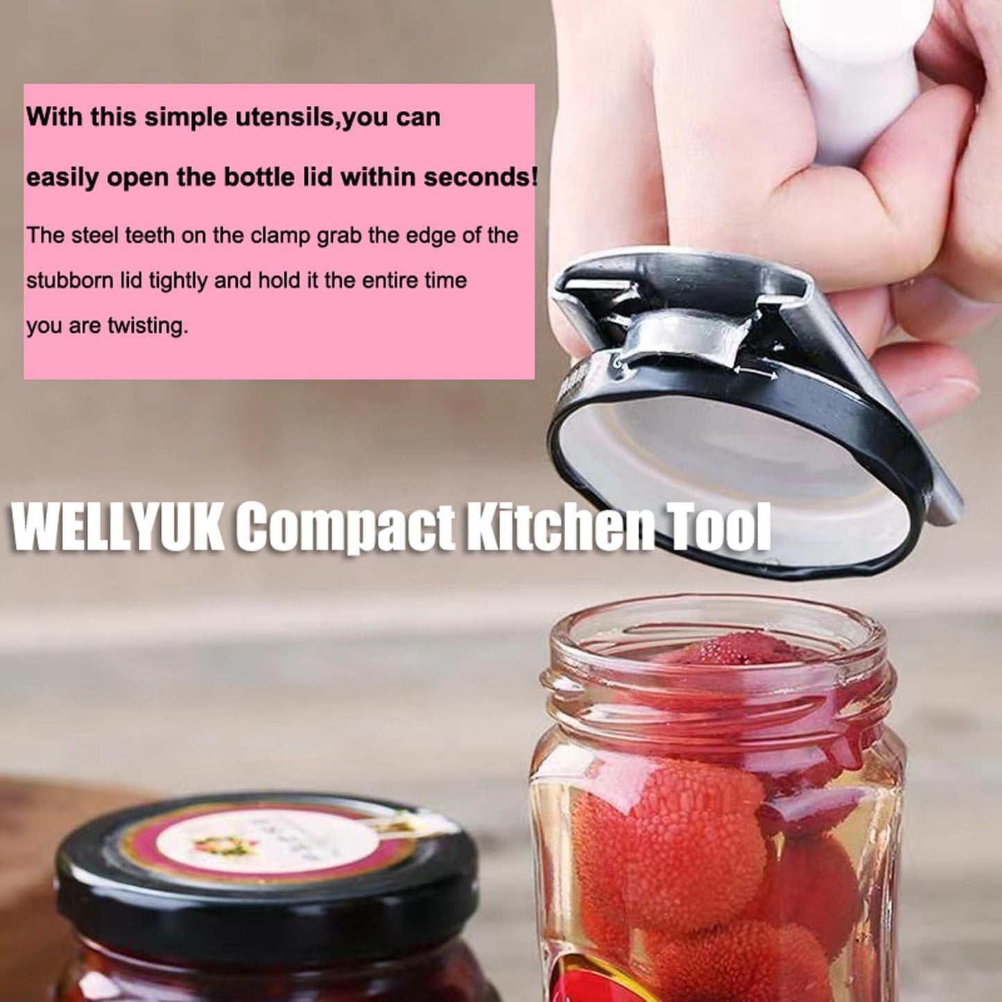 Jar Opener for Weak Hands, Adjustable Effortless Arthritis Twist Lid Can Bottle Opener Kitchen Accessories for Seniors, Stainless Steel