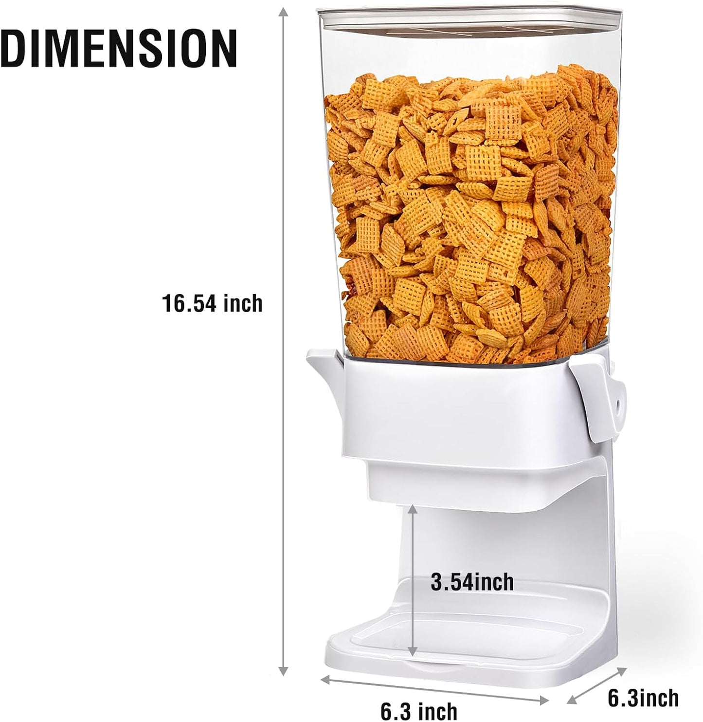 Cereal Dispenser Countertop 2pcs,5.5L Cereal Containers Storage Dispenser for Pantry,Dry Food Storage Rice Containers,Candy Dispenser,Snack Organizer Machine for Grains, Nuts,Oatmeal, Pet Food White