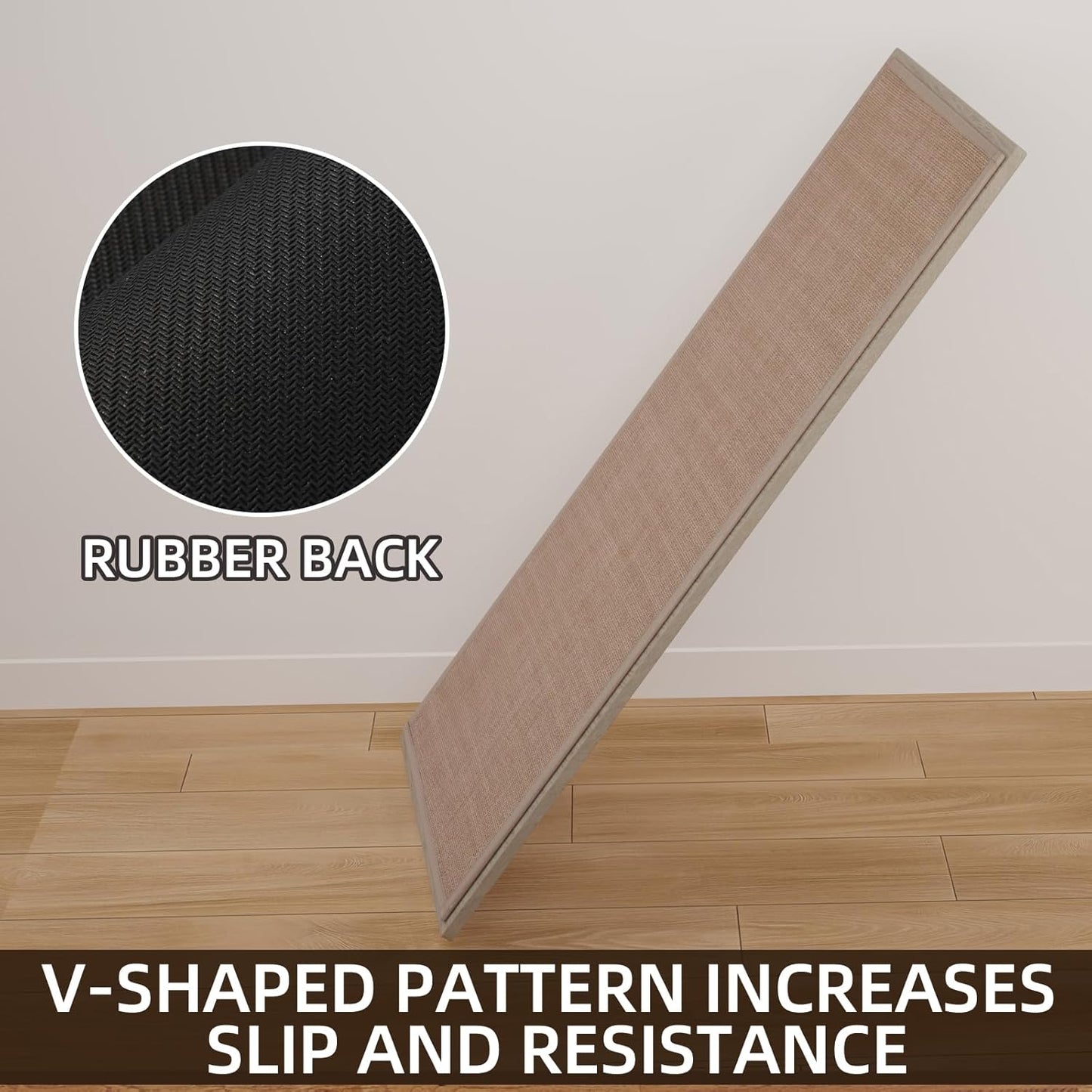 Kitchen Mat Set of 2 PCS, Cushioned Non Slip Rugs for Kitchen Floor, Absorbent Runner Comfort Standing Mats Washable for Kitchen, Office, Home (Camel, 17.3"x47"+17.3"x30")