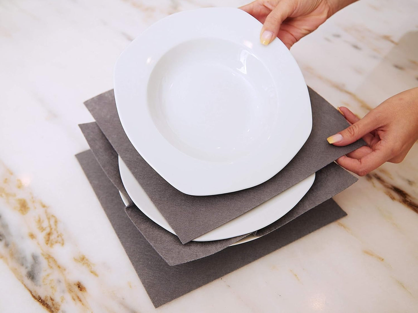 Covermates Keepsakes Dish Storage Box - Stackable, Reinforced Handles, China Storage, Red Heather