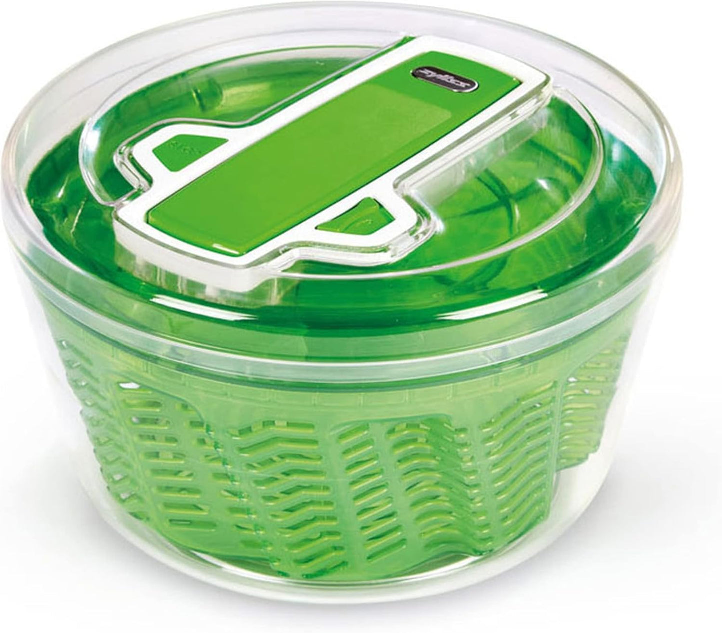 Zyliss Swift Dry Salad Spinner Large - Plastic Lettuce Colander and Spinner - Vegetable and Fruit Washer and Dryer - Dishwasher Safe Produce Tosser and Salad Spinner - Green, Large