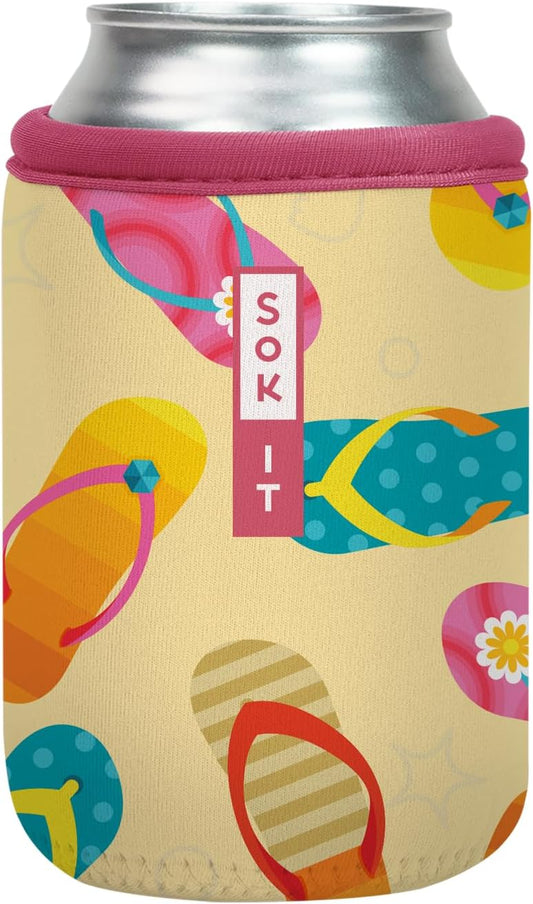 Sok It CanSok Sleeve for Beer & Soda Insulated Neoprene Cover (Island Vibes, 12oz Can Sleeve)