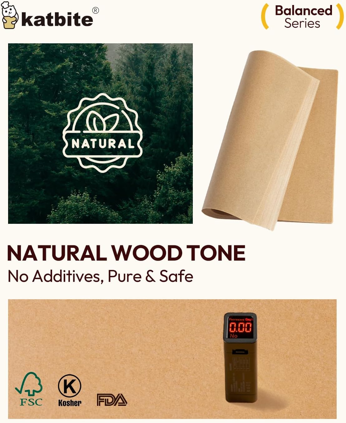 Katbite 200 Pcs Parchment Paper, 8 x 8 Inch Unbleached Baking Paper, Oil Resistant & Easy Clean, Non-Stick Precut Parchment Paper Sheets for Baking Square, Cooking, Air Fryer [Balance Series]