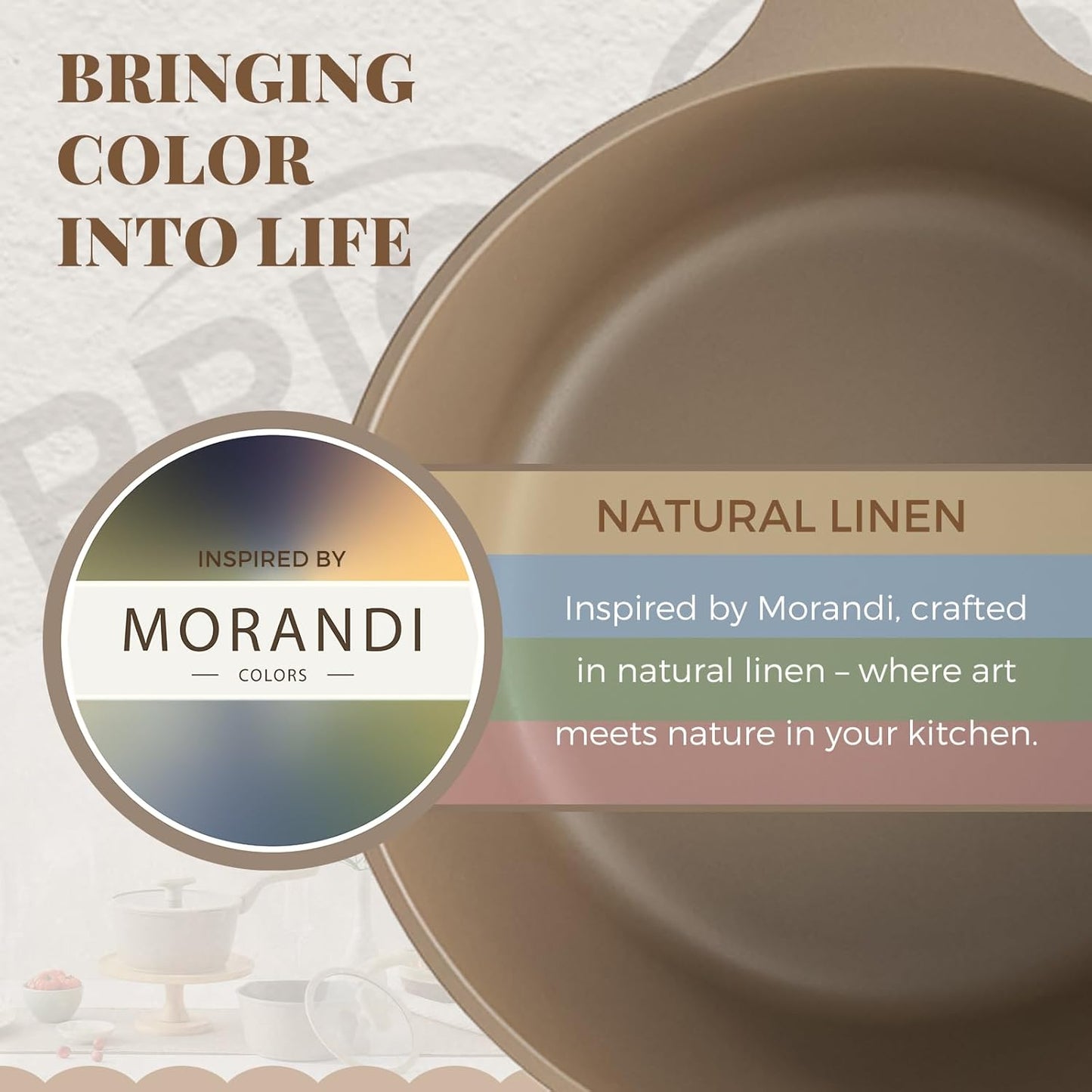 Nonstick Saucepan with Lid, 2.7 Quart Sauce Pan, Healthy Sauce Pot with Pour Spouts for Multipurpose Use, PFOA Free, Induction Compatible, Apricot