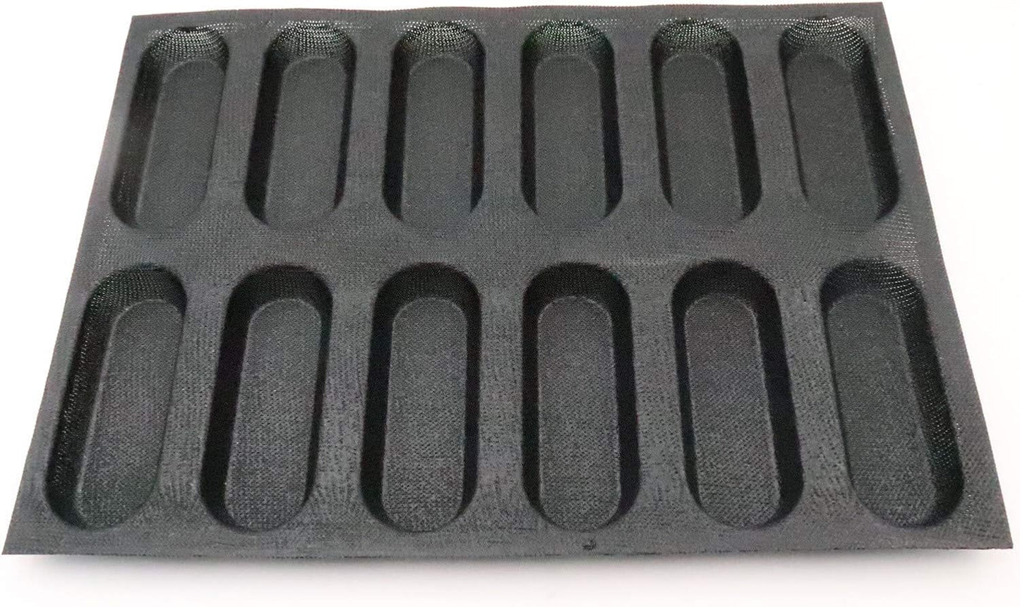 Bluedrop Silicone Hot Dog Bread Forms Mini Baby Sandwich Baking Molds Food grade Perforated Eclair Sheets for Home Oven