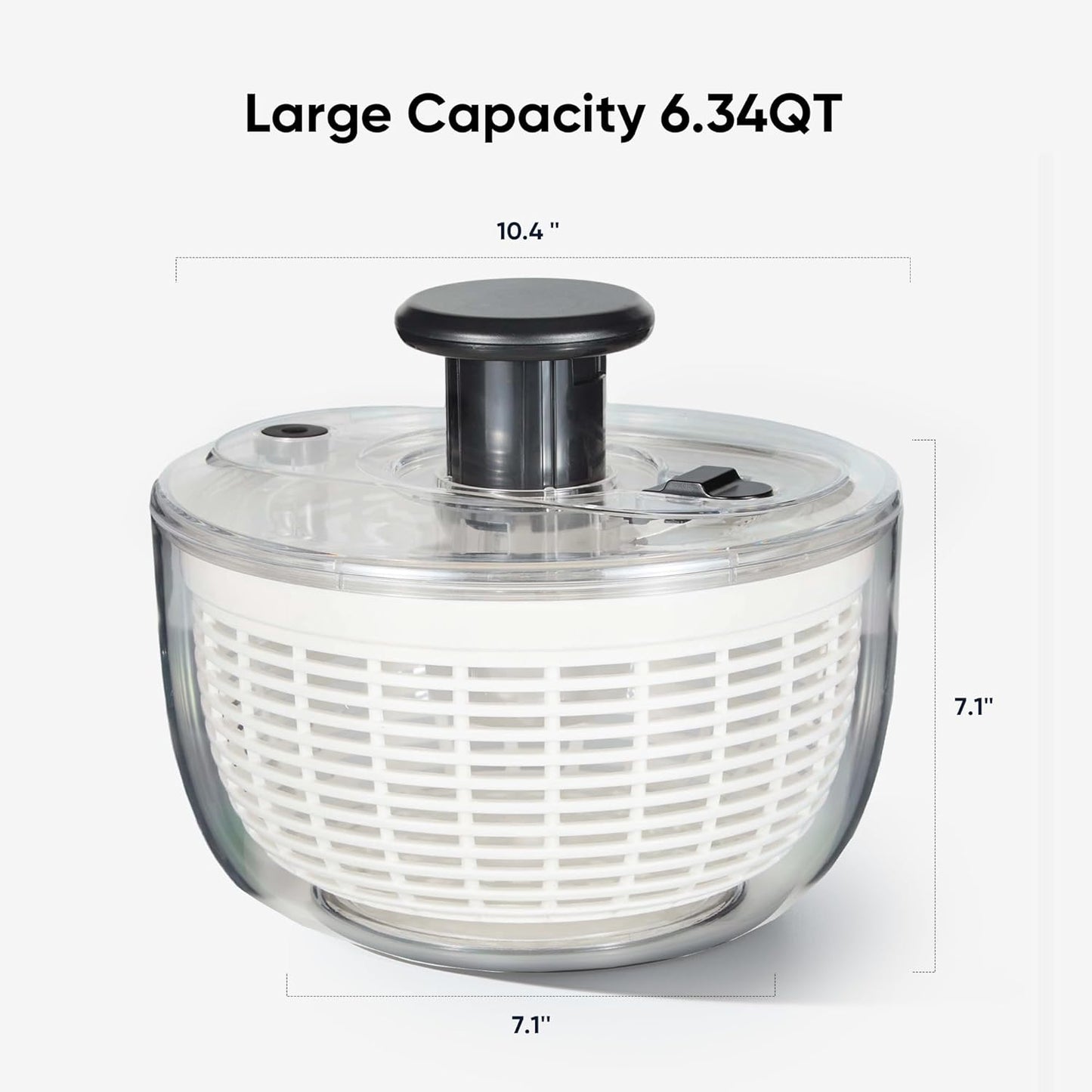 CAROTE 6.34 Qt Salad Spinner Large Lettuce Spinner Vegetable Fruit Washer, Vegetable Cleaner Salad Cleaner Lettuce Washer, Non-Slip Base, BPA-Free