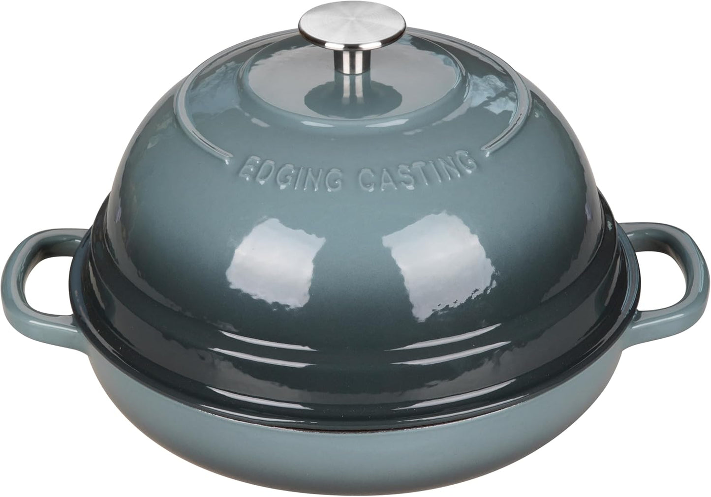 Enameled Cast Iron Dutch Oven Pot with Lid, Round Bread Oven for Homemade Sourdough Bread Baking, 6 Quart, Slateblue