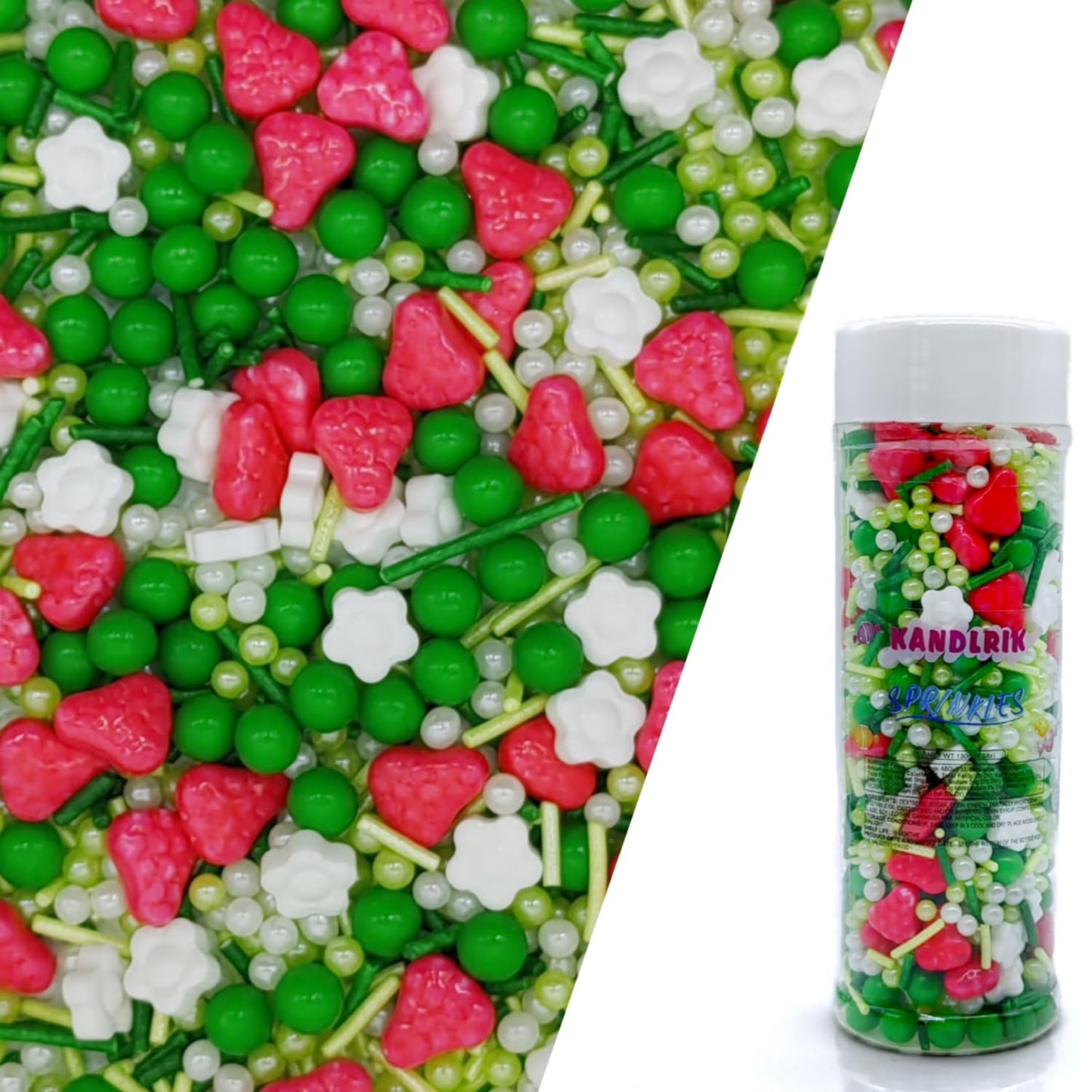 Strawberry Sprinkles Candy Mix Size Edible Pearls Cake Decorations Cupcake Toppers Cookie Decorating Perfect for Wedding Party Valentine Halloween Christmas Supplies 4.58OZ