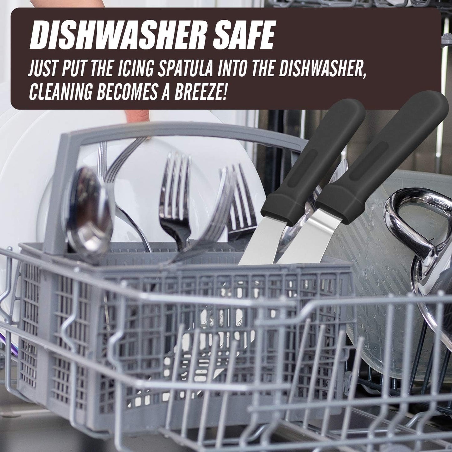 Walfos Icing Spatula, Stainless Steel Cake Spatula with Sturdy and Durable Handle Cake Decorating Spatula - Multi purpose Use for Home, Kitchen or Bakery (6” Angled + 8" Straight)…