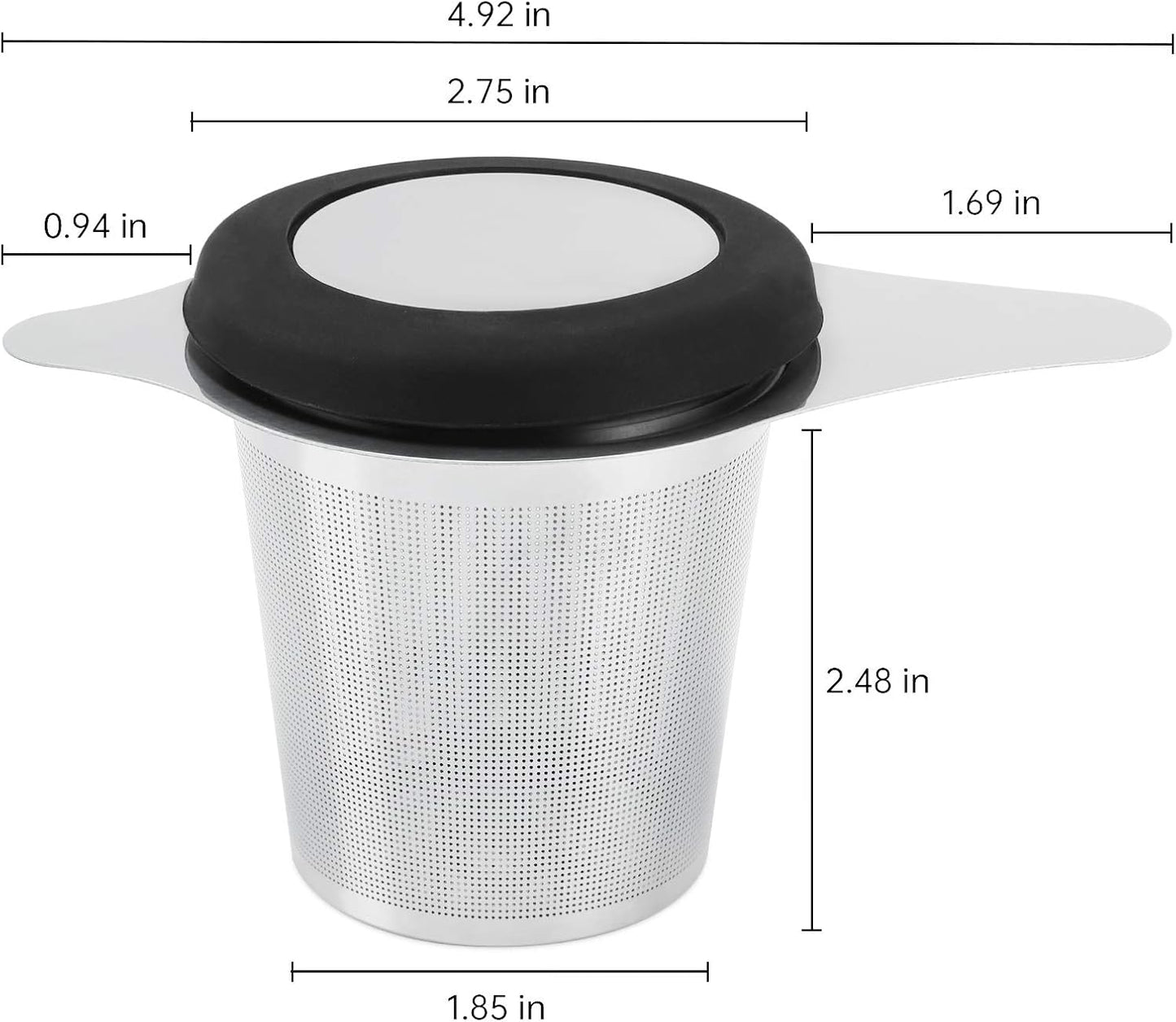 Tea Infuser Basket Stainless Steel Tea Strainer Tea Filter With Small Strainer And Lid Tea Diffuser For Loose Leaf Tea Superior Brewing Experience (One pack silver)