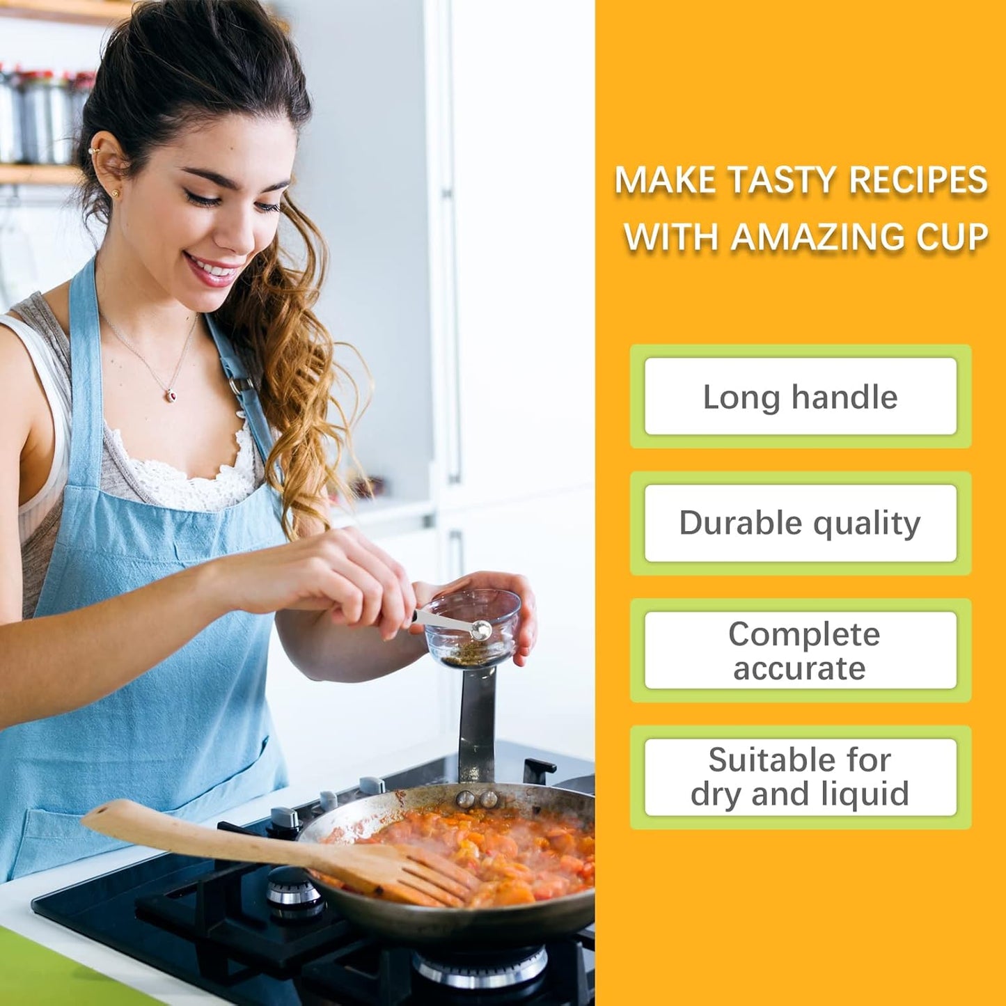 1PCS 1/4 Tsp(1.25ml) Single Measuring Spoon with Black Silicone Grip, Stainless Steel Individual Measure Scoop Only