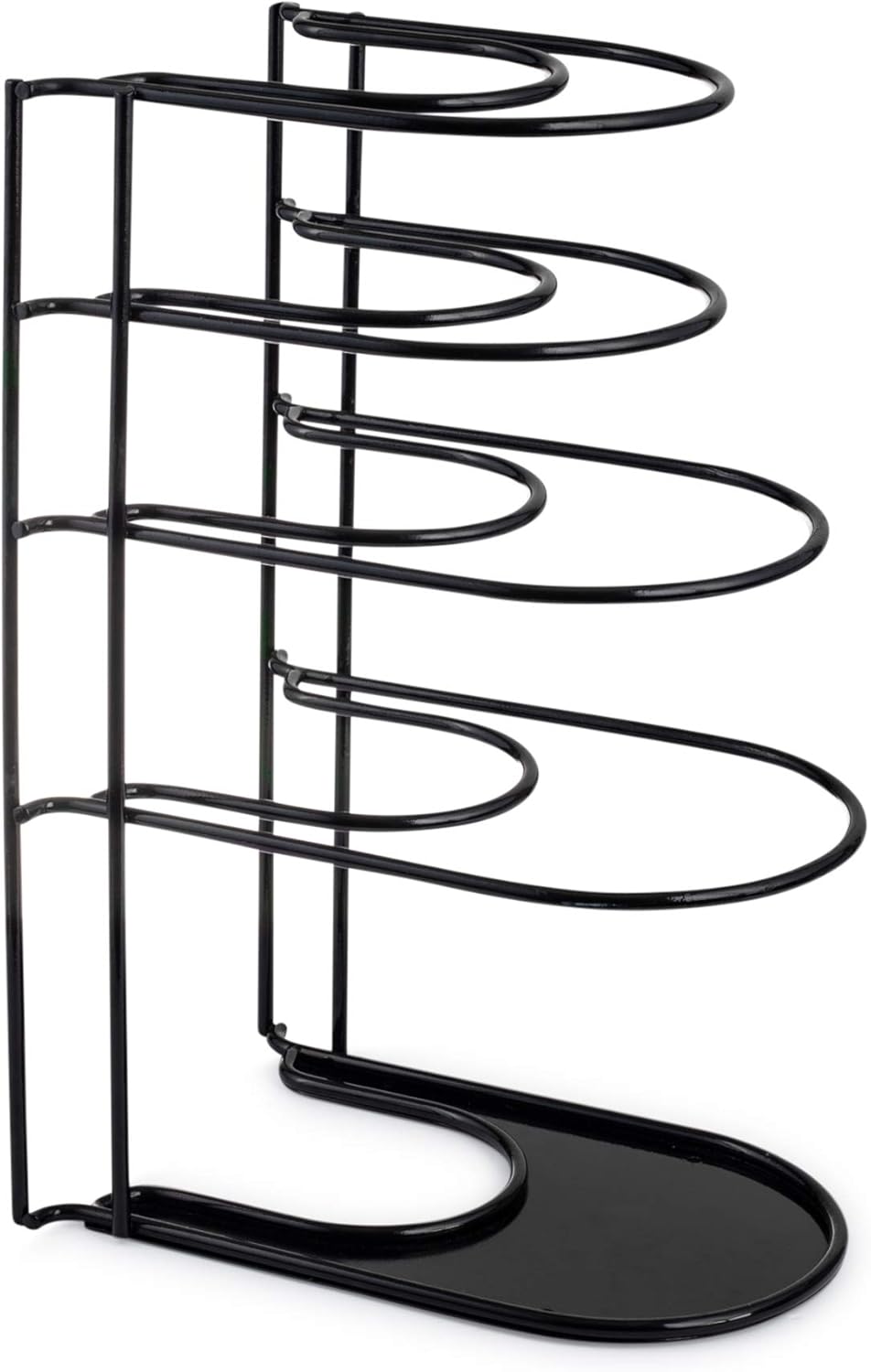 Cuisinel Heavy Duty Pots and Pans Organizer - Extra Large 5-Tier Rack - Holds Cast Iron Skillets, Dutch Oven - Durable Construction - Space Saving Kitchen Storage - No Assembly Required - Black 15.4"