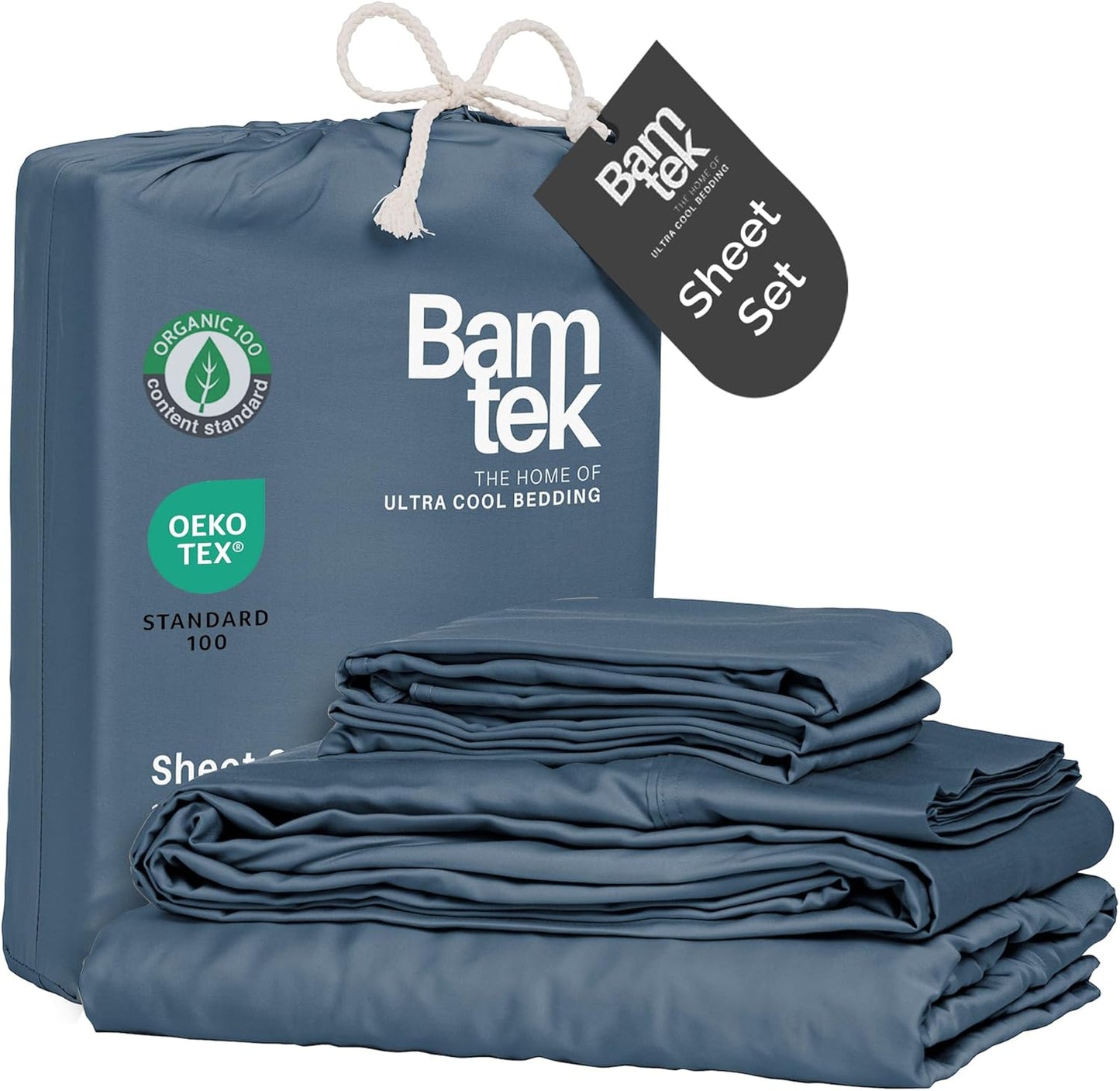 100% Viscose from Bamboo Sheets California King Size, Super Soft Bedding Set, 4PC Cooling Sheets for Hot Sleepers, Vegan Silk Moisture Wicking, Organically Grown Bedsheet, Storm - 72" x 84"