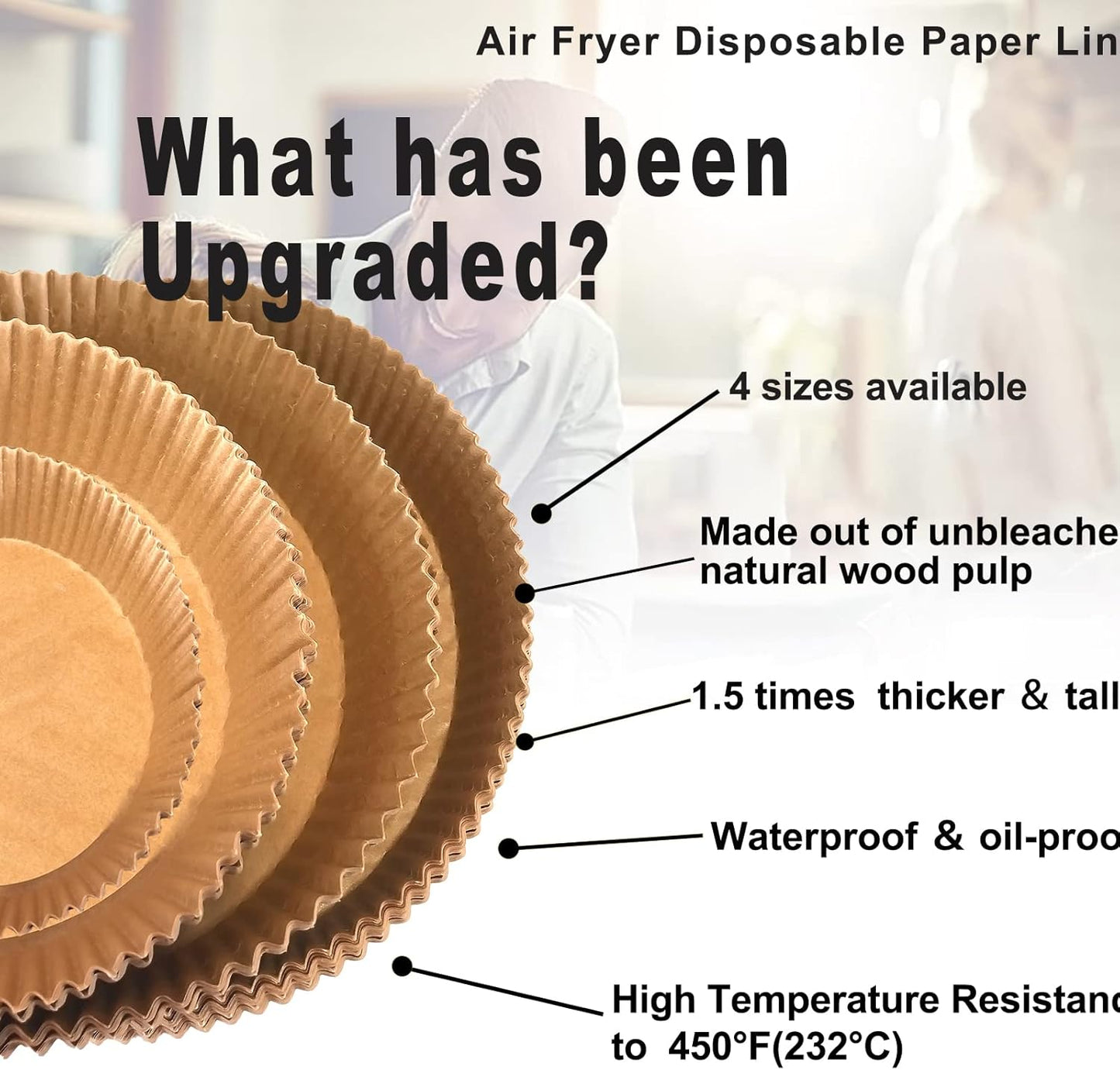 Large Air Fryer Disposable Paper Liner Round, 10 Inch Parchment Liners Non-Stick Fryer Paper Pads Baking Paper Food Grade for 7qt Power XL Air Fryer, Baking Roasting Microwave