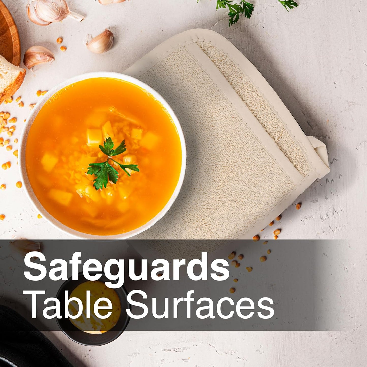 RITZ Terry Pocket Mitt & Hot Pad: Unparalleled Heat Resistant, Durable 100% Cotton – Ergonomically Designed for Optimal Grip – Easy-Care Machine Washable – 2-Pack, Latte