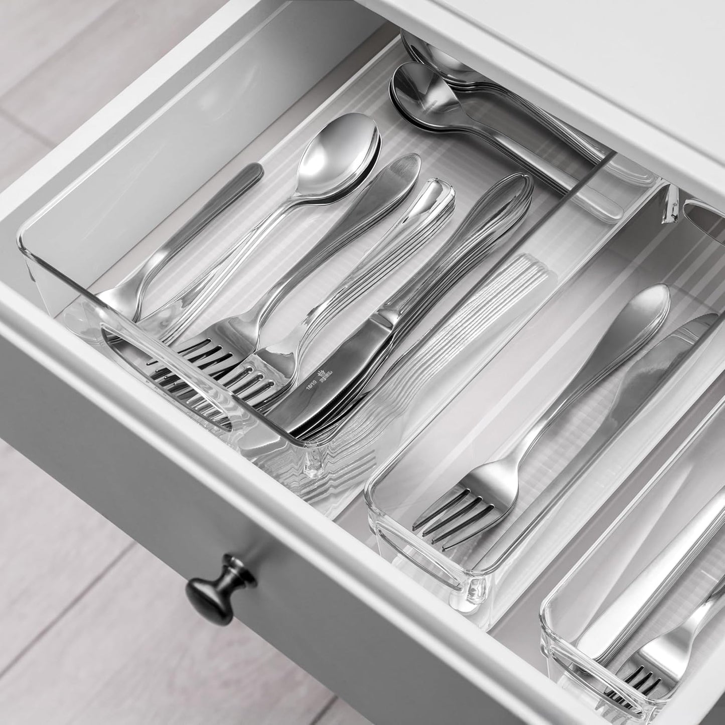 Sorbus 10-Pack Large Clear Plastic Organizing Bins – Clear Bins for Organizing, Refrigerator Organizers, Fridge Organizer, Pantry Storage, Kitchen Organizer, and Pantry Organizers and Storage Bins