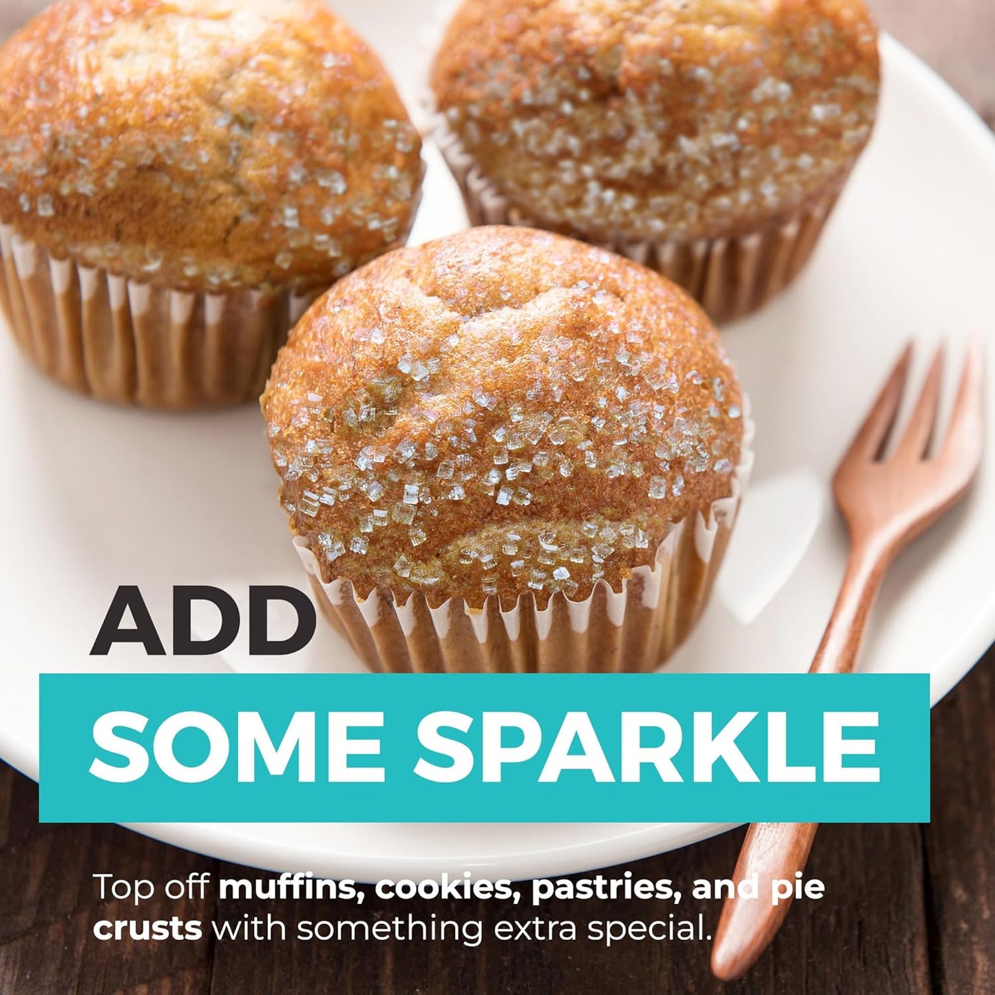 Sparkling Sugar (11oz) White Sparkling Sugar Crystals for Baking, Sanding Sugar, Extra Coarse Grain, Bright White, Maximize Sparkle, Holds Under Heat, Adds a Sweet Crunch, Non-GMO Sourced, Tested and Verified Gluten Free, Premium Quality