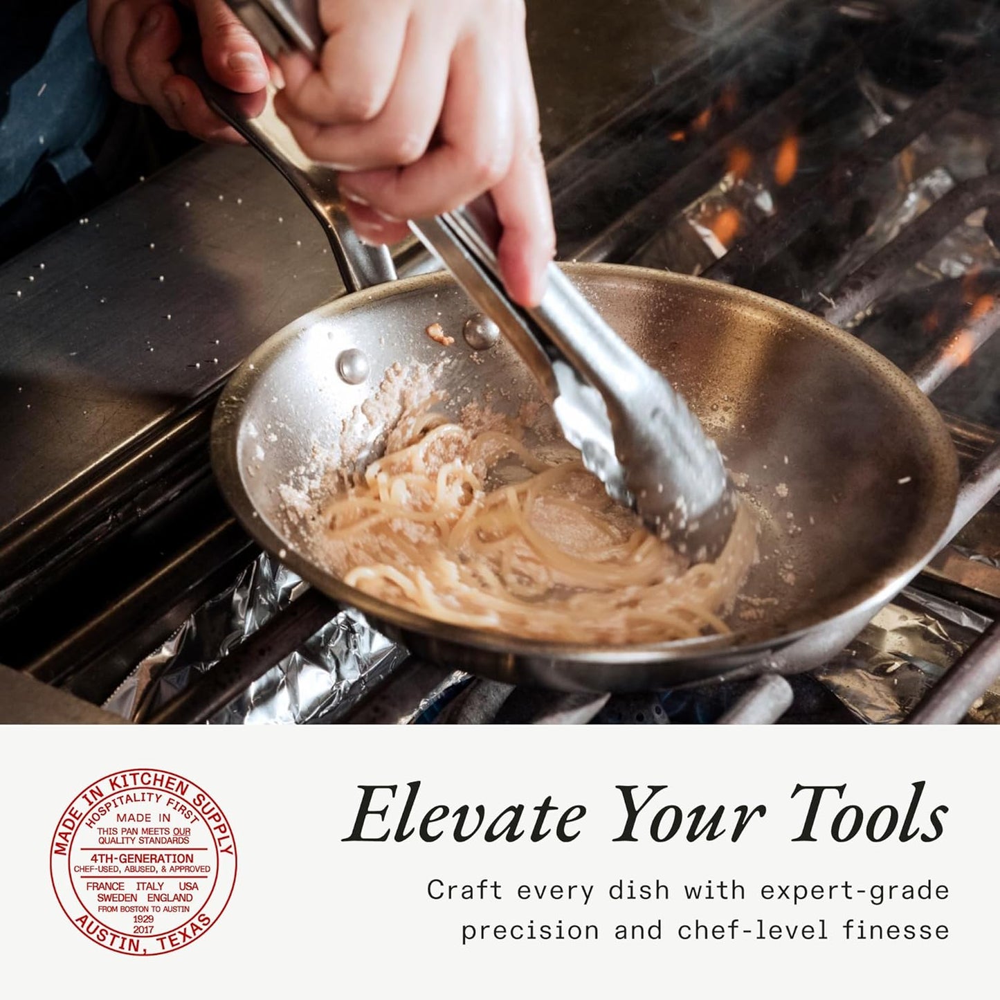 Made In Cookware - 10-Inch Stainless Steel Frying Pan With Lid - 5 Ply Stainless Clad - Professional Cookware - Crafted in Italy - Induction Compatible