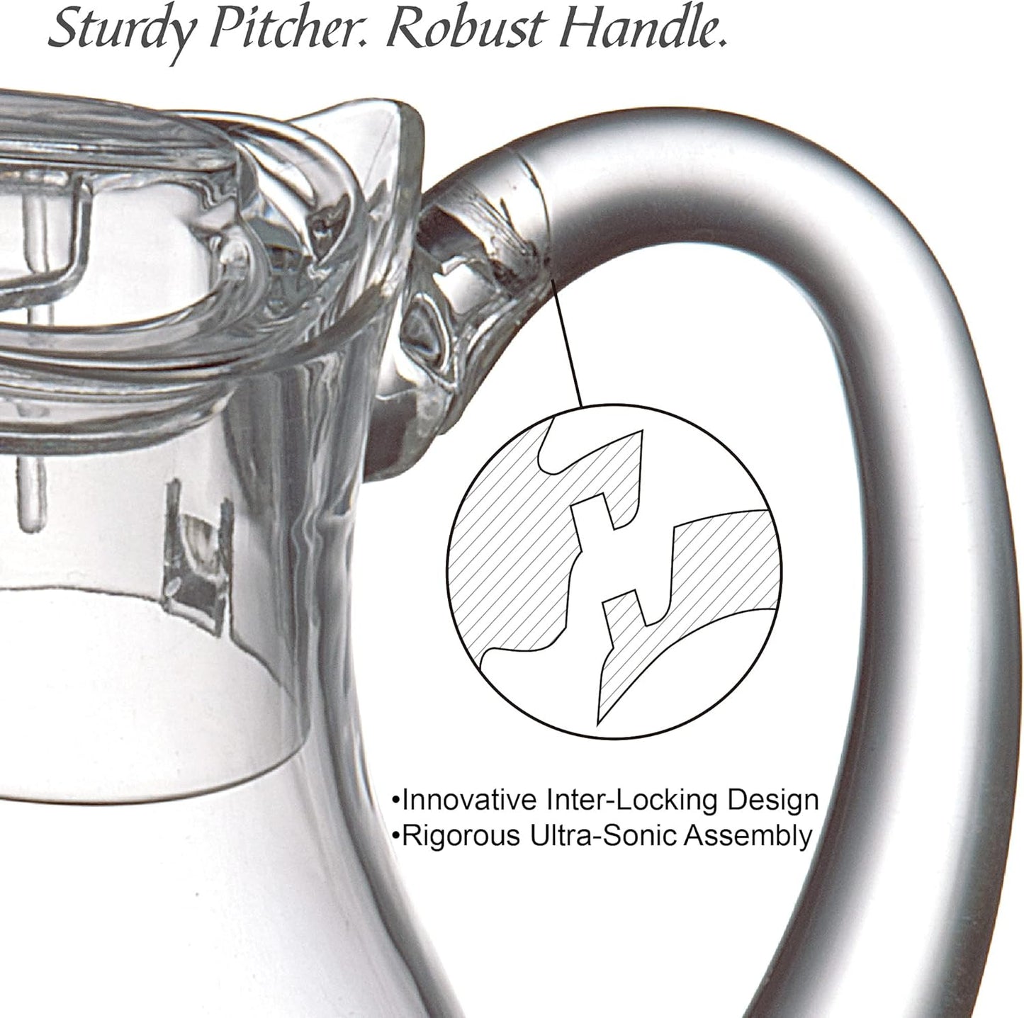 Amazing Abby - Bubbly - Plastic Pitcher (64 oz, 2 Quart), Clear Water Pitcher with Lid, Fridge Jug, BPA-Free, Shatter-Proof, Great for Iced Tea, Sangria, Lemonade, Juice, Milk, and More