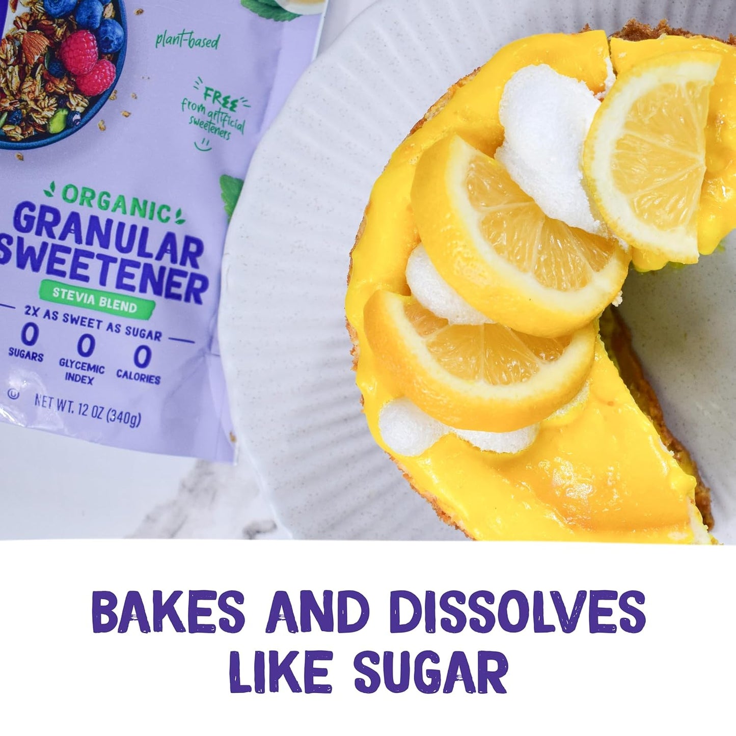 Pyure Organic Stevia Blend | Granulated Sugar Substitute with Zero Calories & Carbs | Keto, Diabetic & Vegan Friendly | Sugary Taste Alternative | USDA Organic Non-GMO | Good For Baking | 2.5lb (40oz)