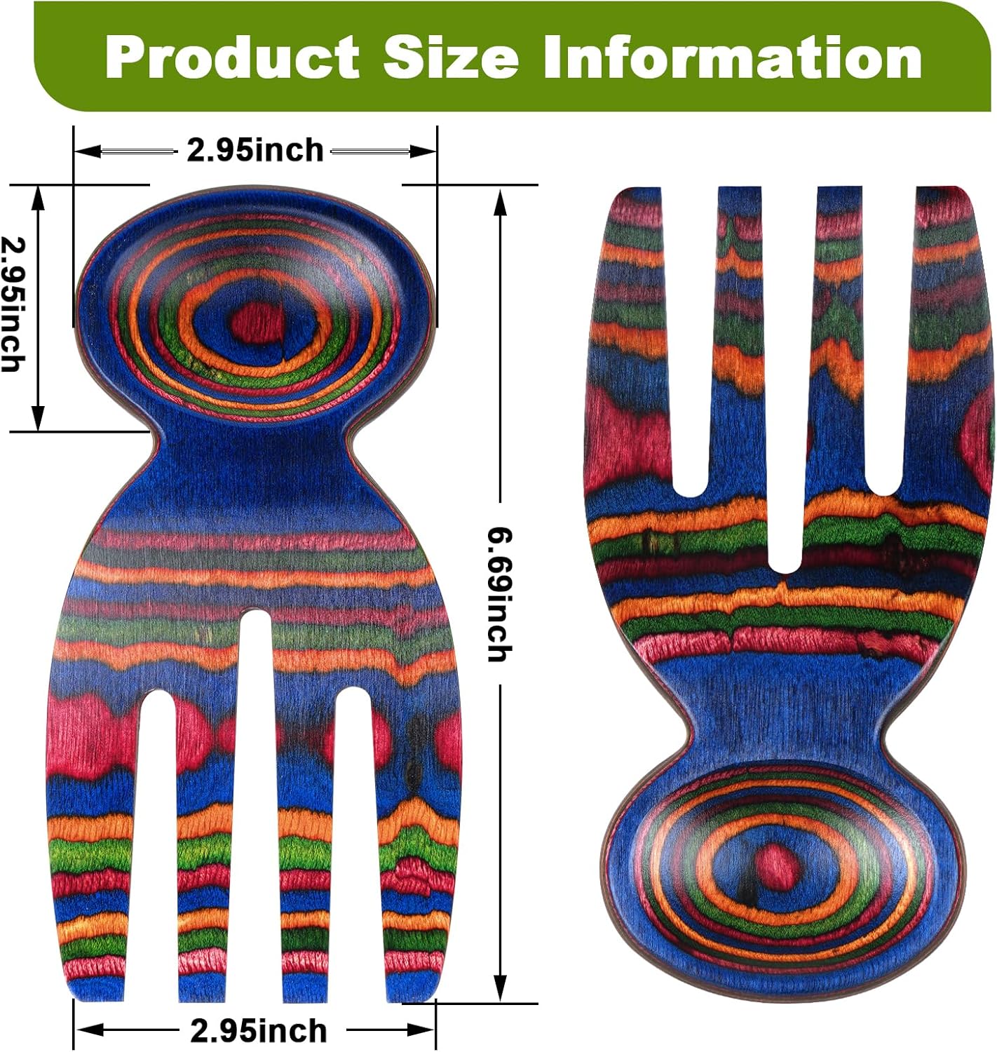 Salad Tongs, Salad Hand, Pakkawood Salad Tongs for Serving, Serving Utensils Set Salad Servers Set Kitchen Cooking Utensil