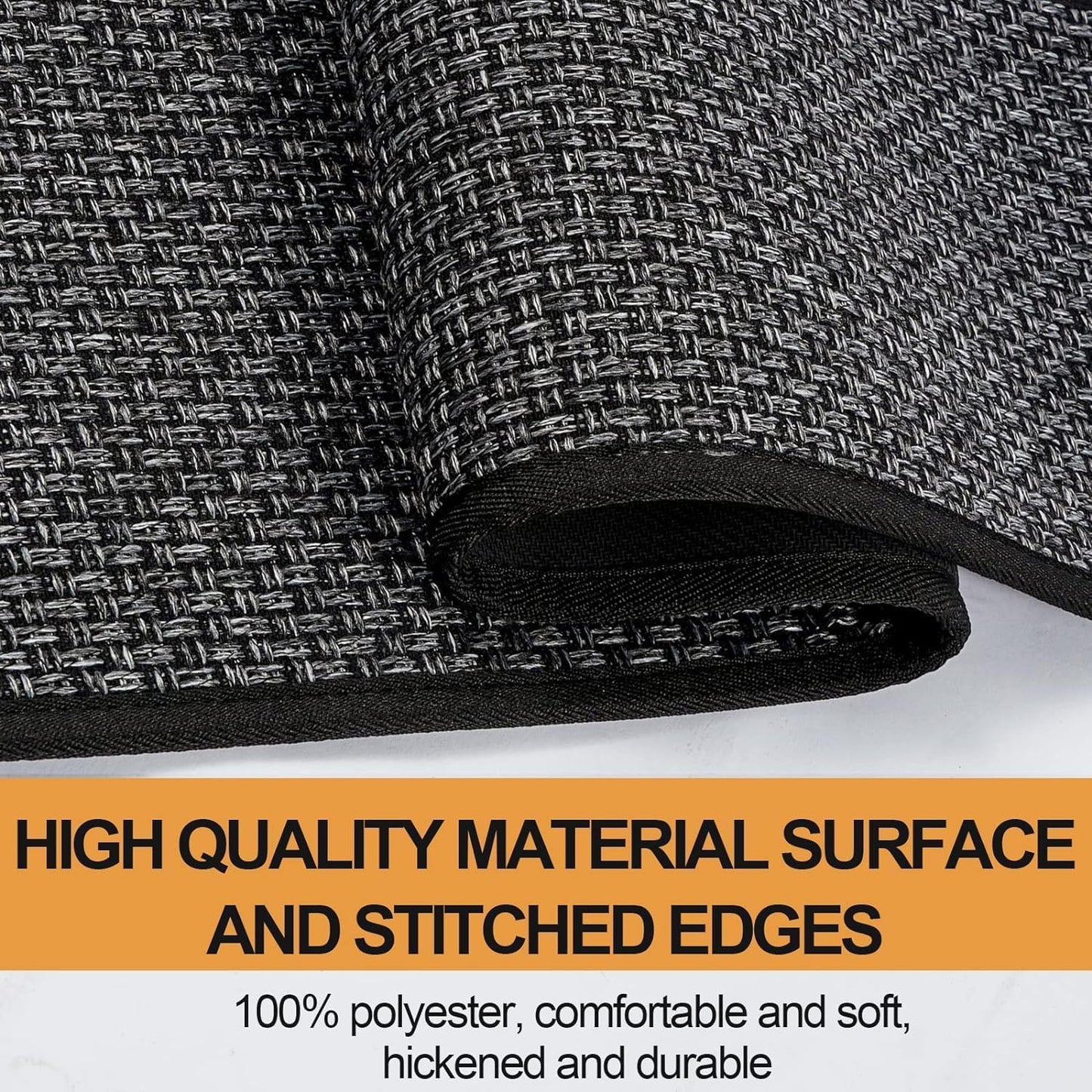 Kitchen Mat, Rubber Backing Cushioned Non Slip Kitchen Rugs for Floor, Absorbent Runner Comfort Standing Mat Rug Washable for Kitchen, Office, Home, 35.4"x71"(Black)