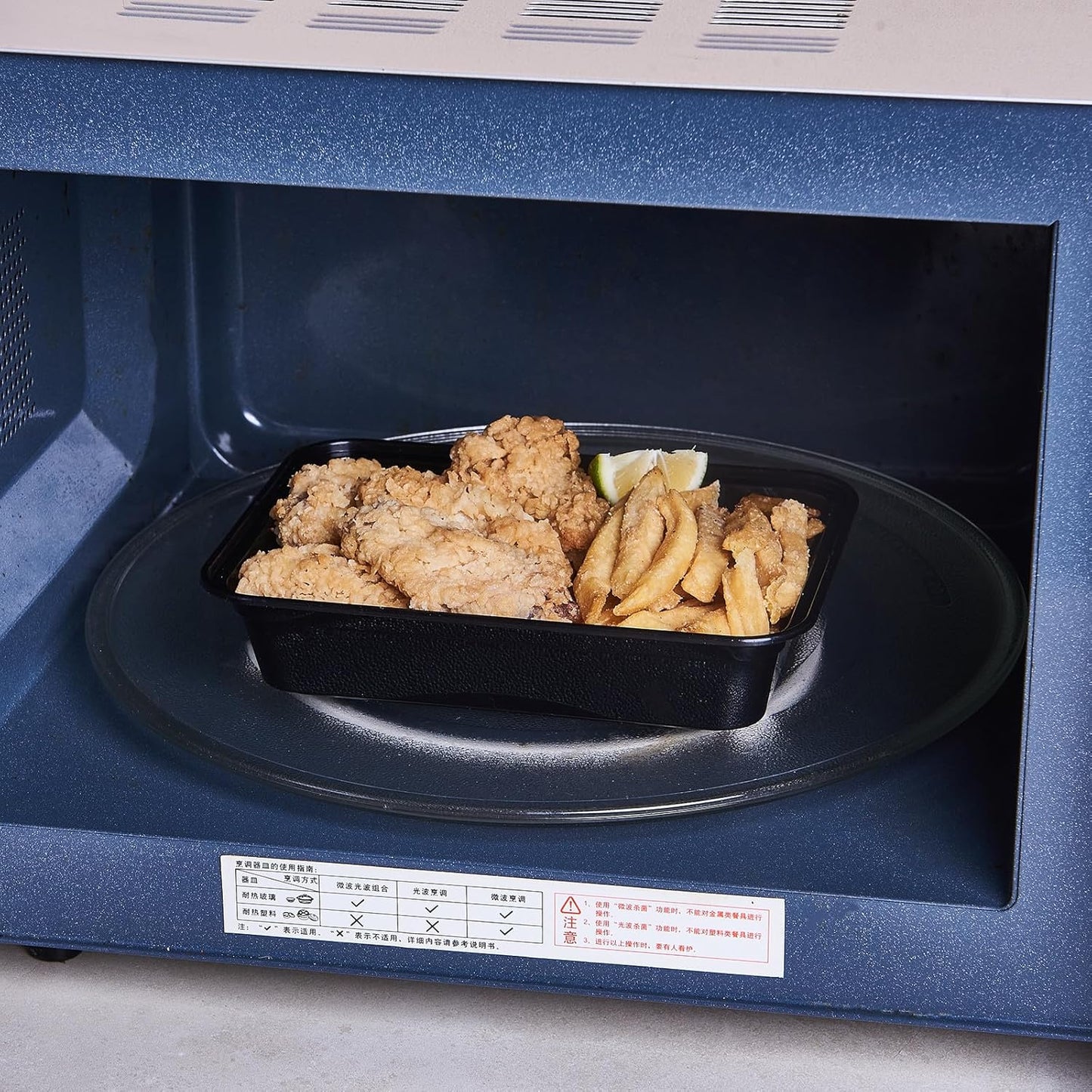 24 oz Meal Prep Containers With Lids Reusable 50 Pack Extra-thick Plastic Food Storage Black Disposable To Go Lunch Box BPA Free Stackable Microwave Dishwasher Freezer Safe (Formerly FULING)