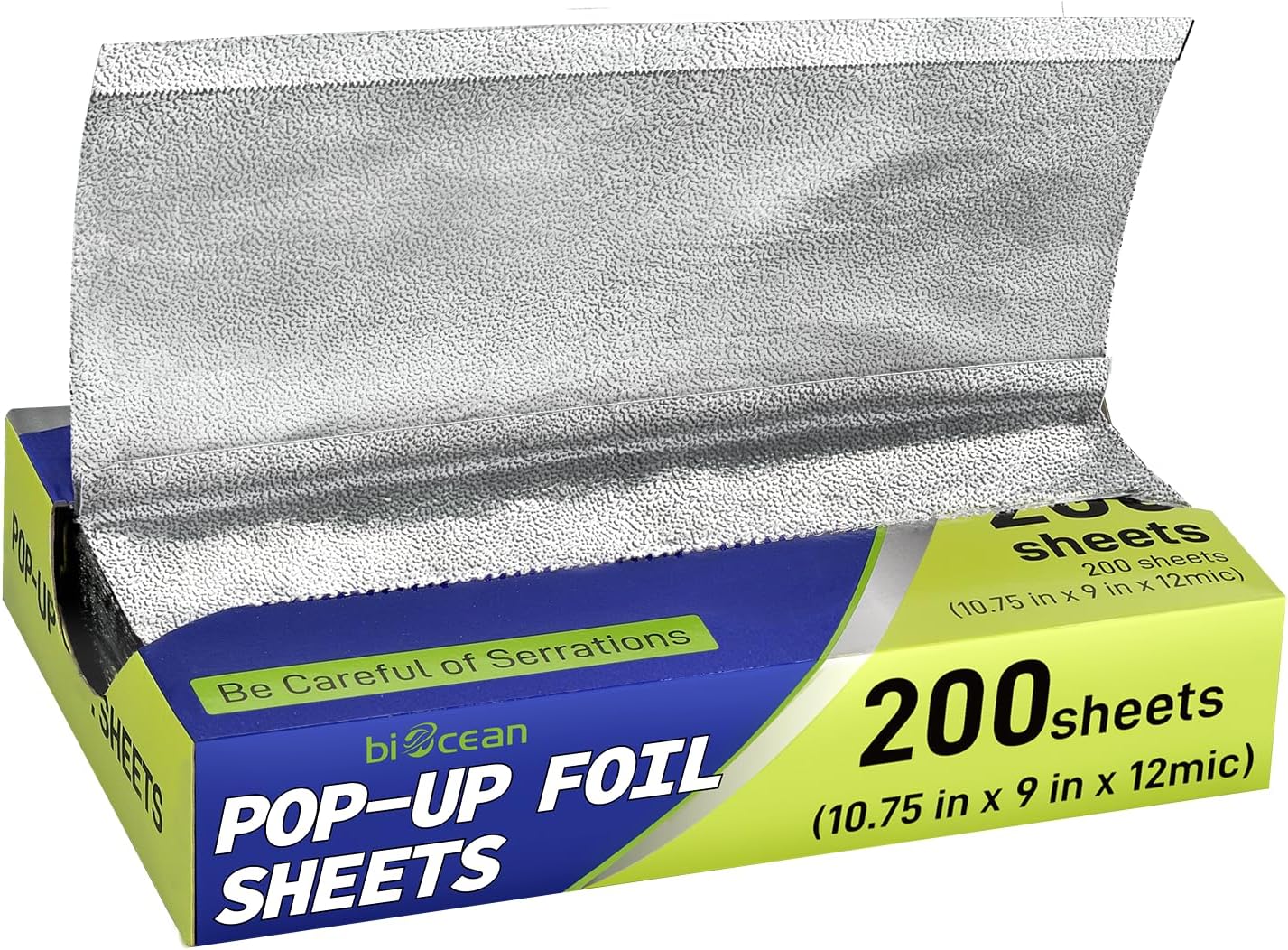 200 Pre-Cut Aluminum Foil Sheets, 9" x 10.75" Pop-Up Foil Sheets for Restaurant Use, Disposable Food Wrapping for Burritos, Hot Dogs, and Sandwiches