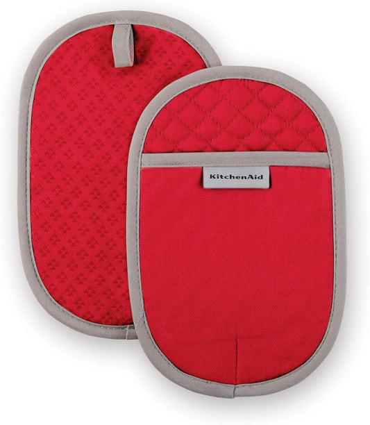 KitchenAid Asteroid Pot Holder 2-Pack Set, Fire Red, 6.5"x10"