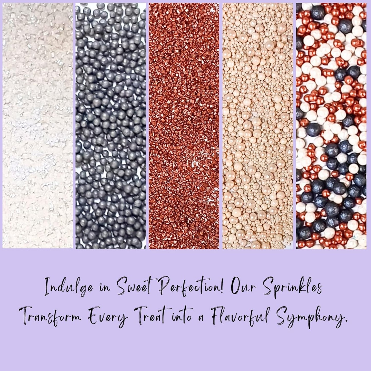 Sprinkles - Confect Sprinkles for Cakes & Cupcakes Decoration Assorted pack of 5 Starry Night Sprinkles Mix Black, White & Bronze Dragees Sparkling Sugar White & Bronze | Vegan, Gluten-Free, Nut-Free, Soy-Free, Dairy-Free, Palm Oil-Free- 5 Oz